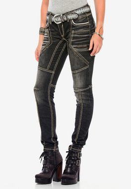 Cipo & Baxx Slim-fit-Jeans mit extravagantem Nahtdesign in Straight Fit