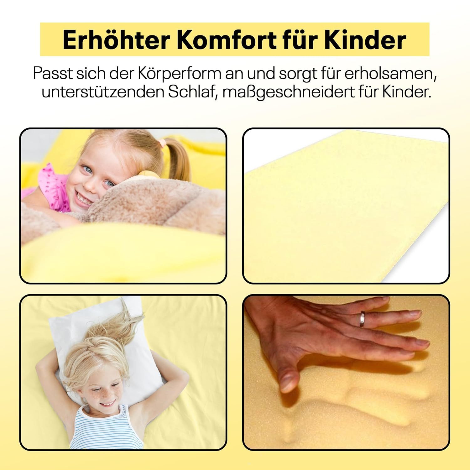 Visco-Matratze Visco-Topper 4 cm – Orthopädische Matratzenauflage ohne Bezug, Best for You, 4 cm hoch