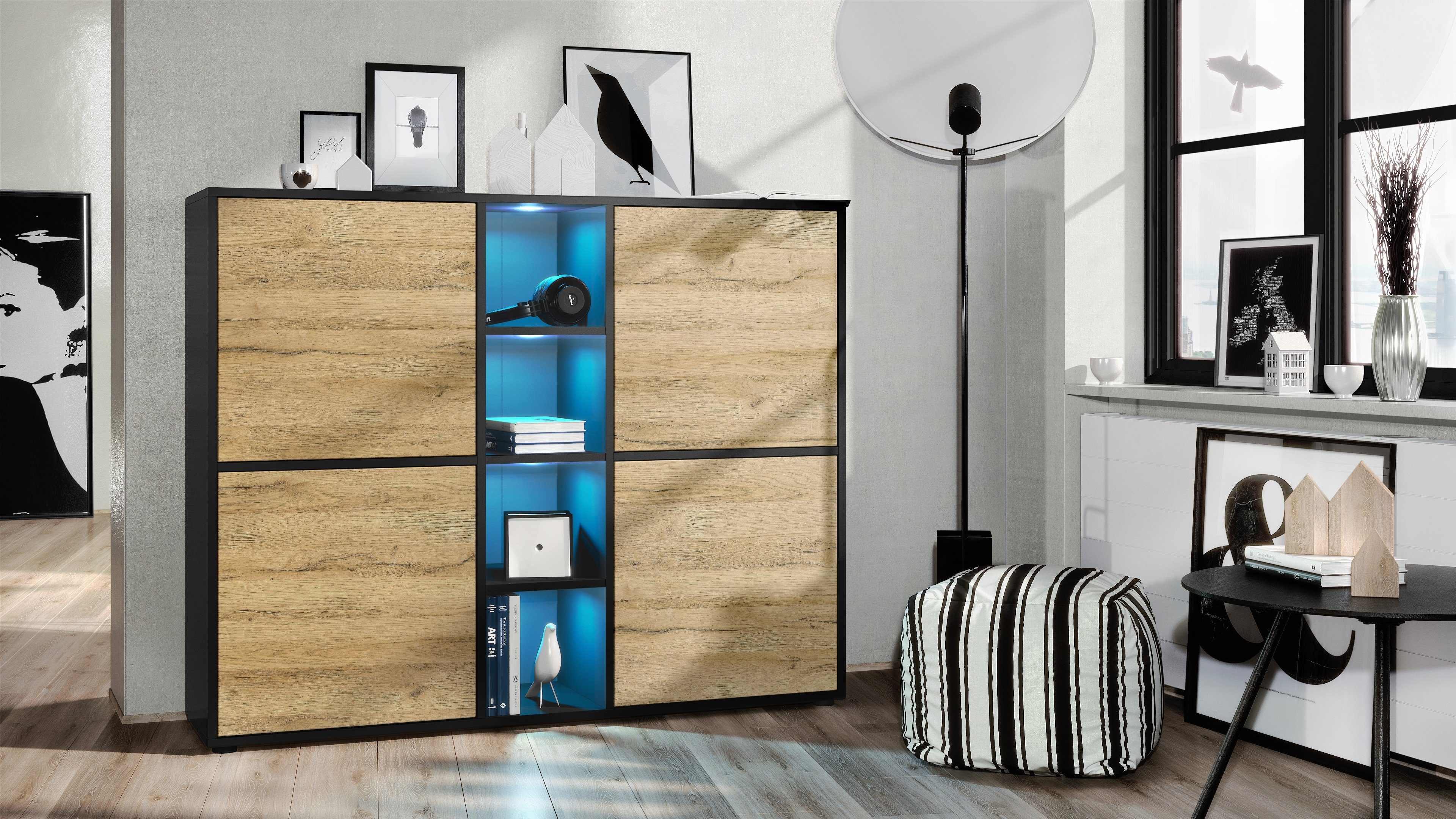 Vladon Highboard Cuba V3 (Highboard, mit günstig online kaufen