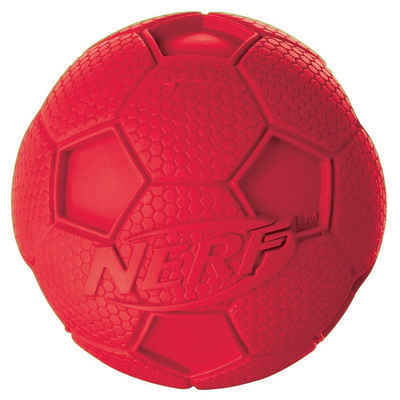 Nerf Dog Spielknochen Fußball mit Quietscher, Größe: L / Durchmesser: 10,2 cm / Farbe: grün oder rot