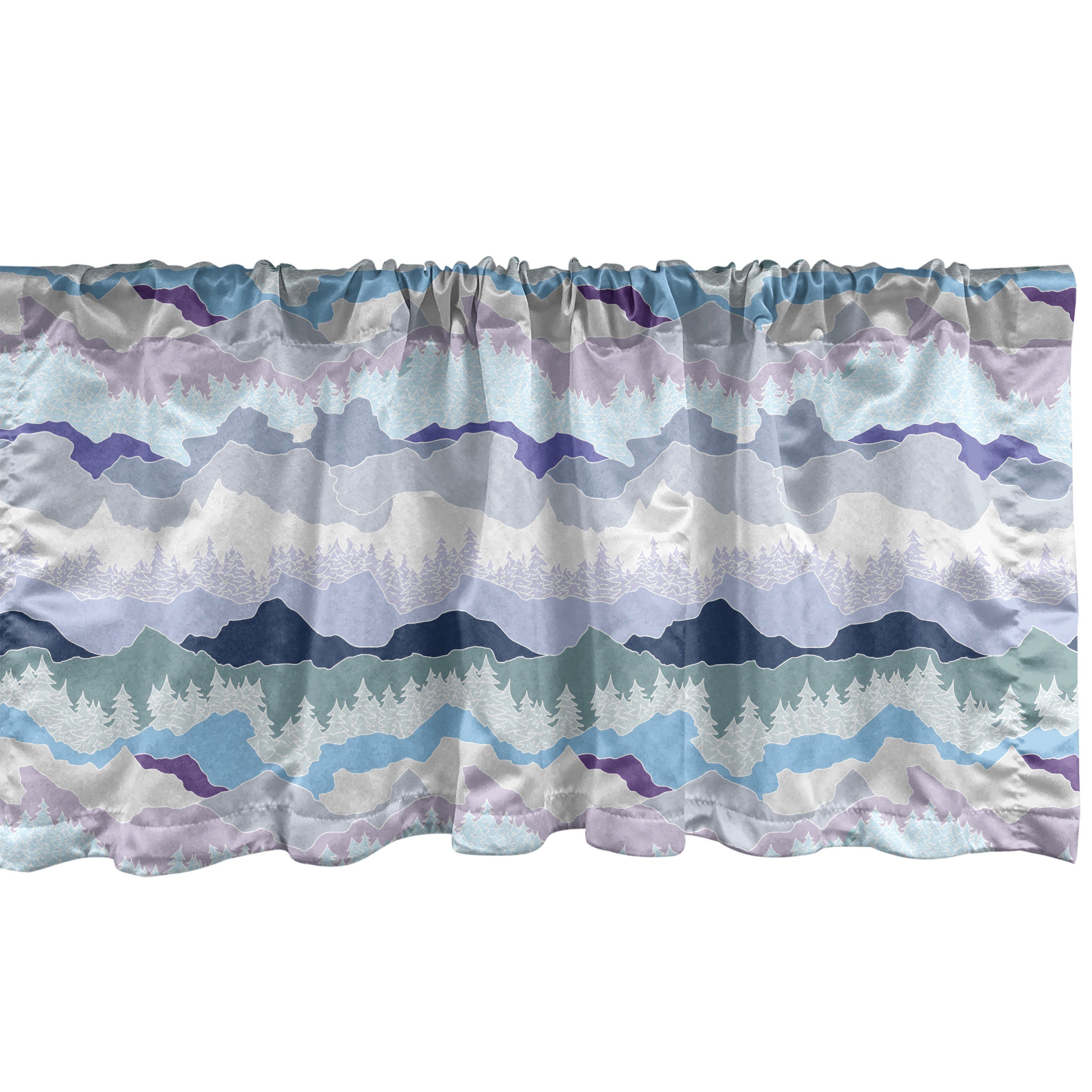 Scheibengardine Vorhang Volant für Küche Schlafzimmer Dekor mit Stangentasche, Abakuhaus, Microfaser, Abstrakt Pastel Tone Landschaft Wie