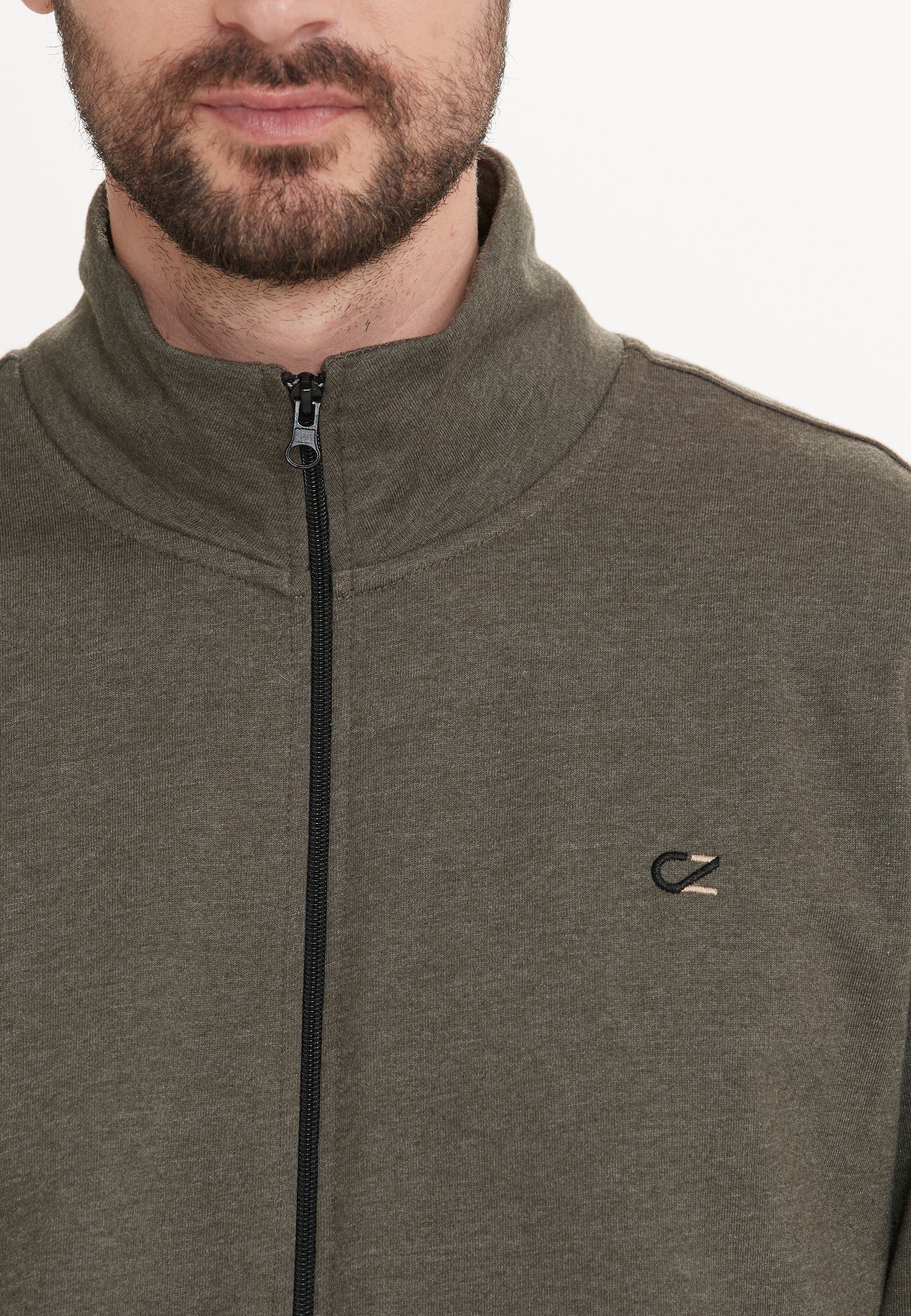 Pitt praktischen Sweatshirt CRUZ Seitentaschen mit dunkelgrün