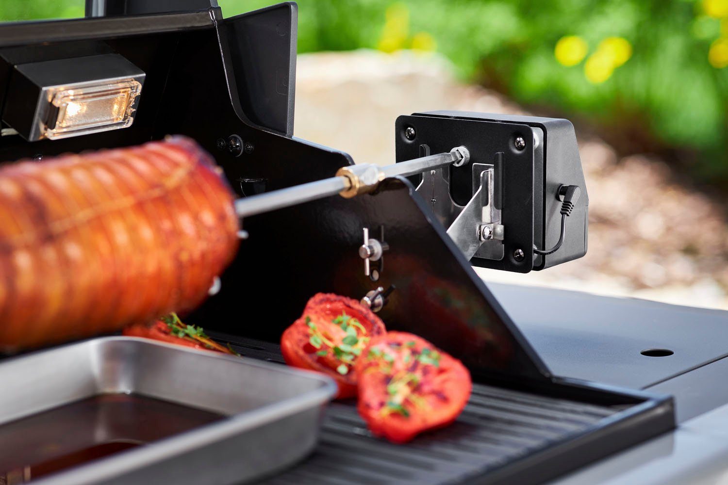 RÖSLE Drehspieß Premium, 25436, für BBQ-Stationen VIDERO G4/G6 und MAGNUM G4, Edelstahl