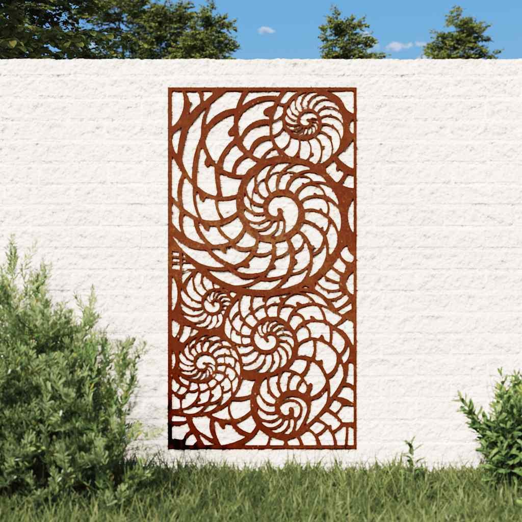 vidaXL Wandbild Garten-Wanddeko 105x55 cm Cortenstahl Muschel-Design, (1 St)