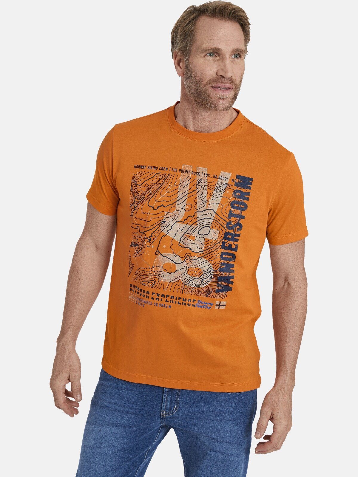 Jan Vanderstorm T-Shirt PAVELKO vorteilhafte Passform mit Stil