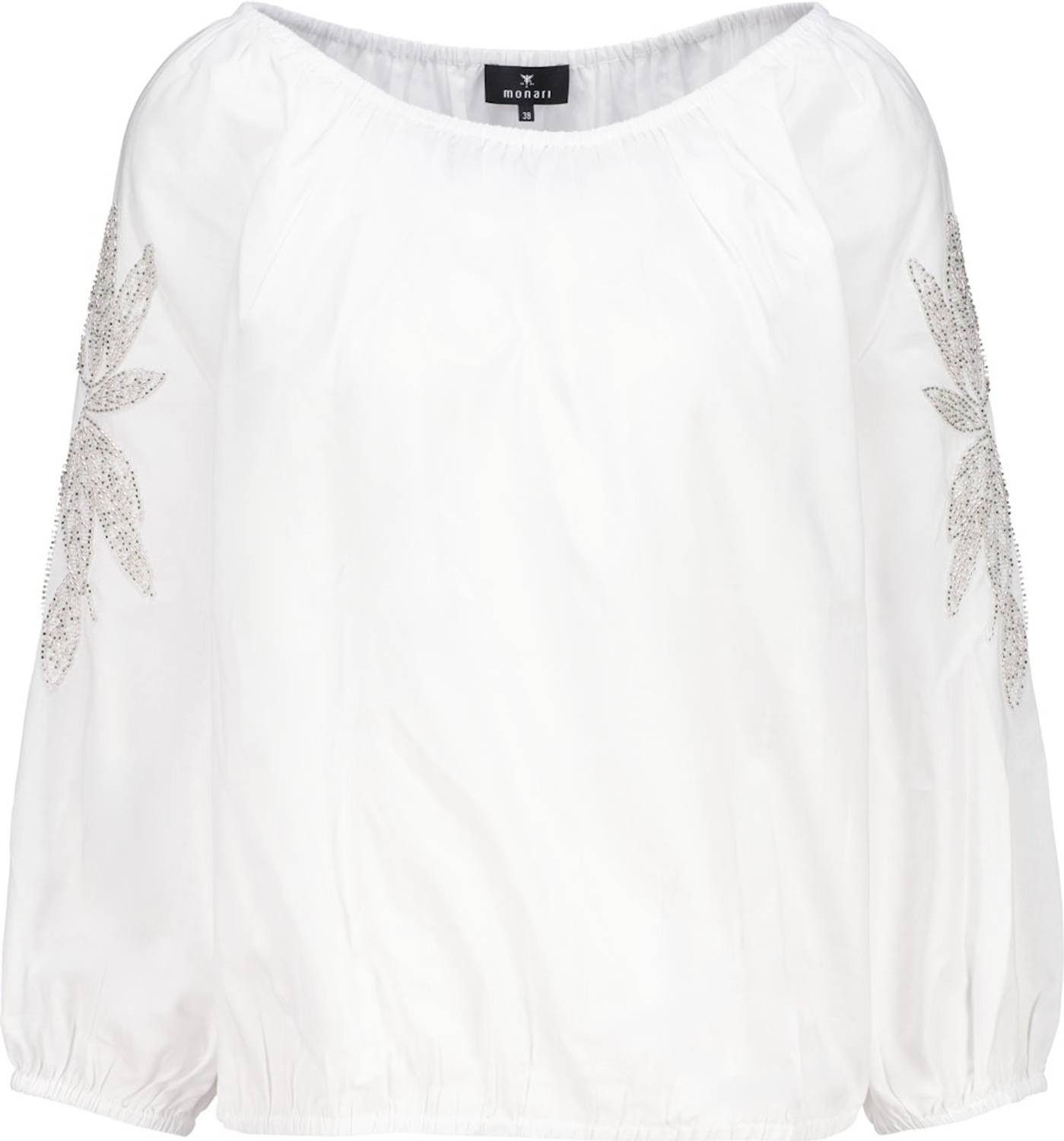 Monari Klassische Bluse 410842 mit feiner Perlenstickerei