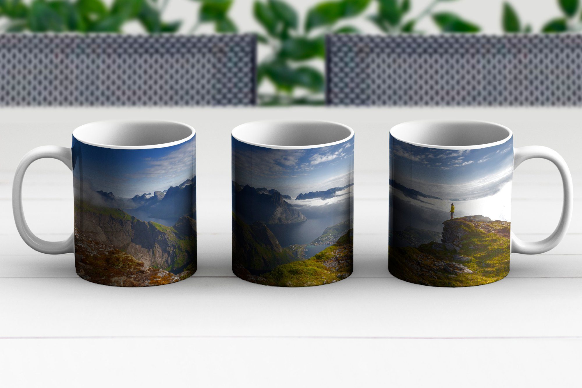 Norwegen, Teetasse, Geschenk in Kaffeetassen, Tasse MuchoWow Becher, Keramik, Sonnenaufgang Teetasse,