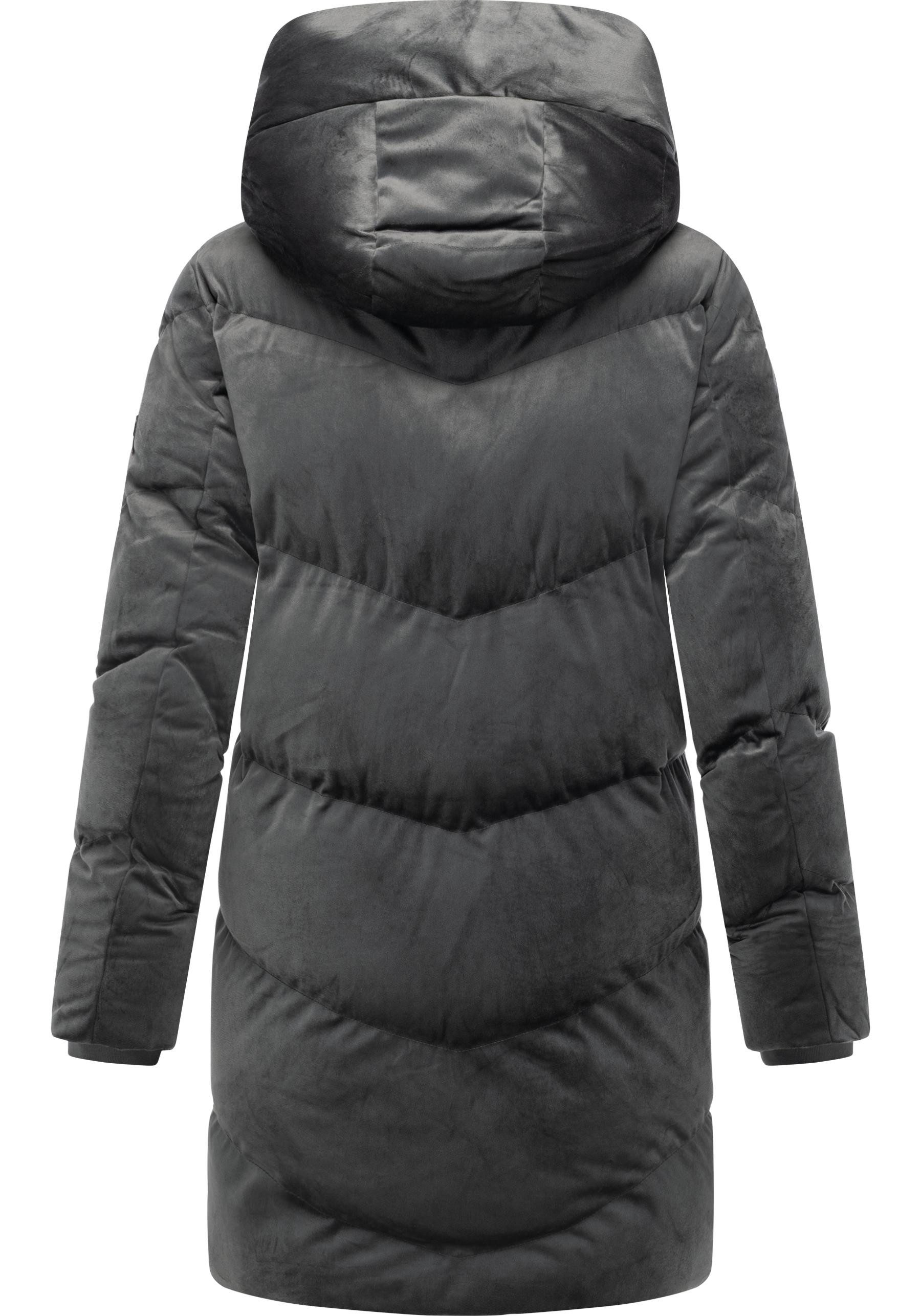 Ragwear Kurzmantel Avelin Velvet YOUMODO Teddy-Mantel aus kuscheligem Samt-Material