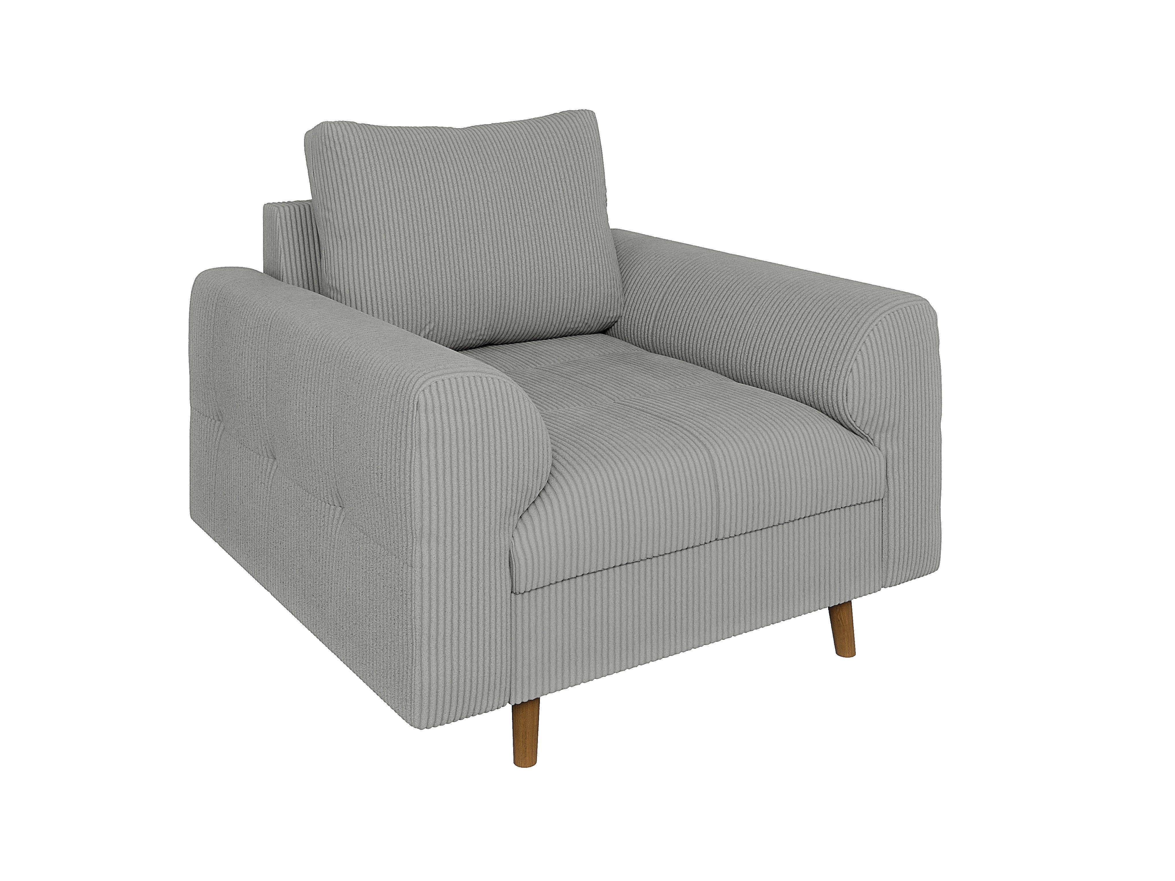 S-Style Möbel Sessel Zara mit Braun Holzfüßen im skandinavischen Stil aus C günstig online kaufen