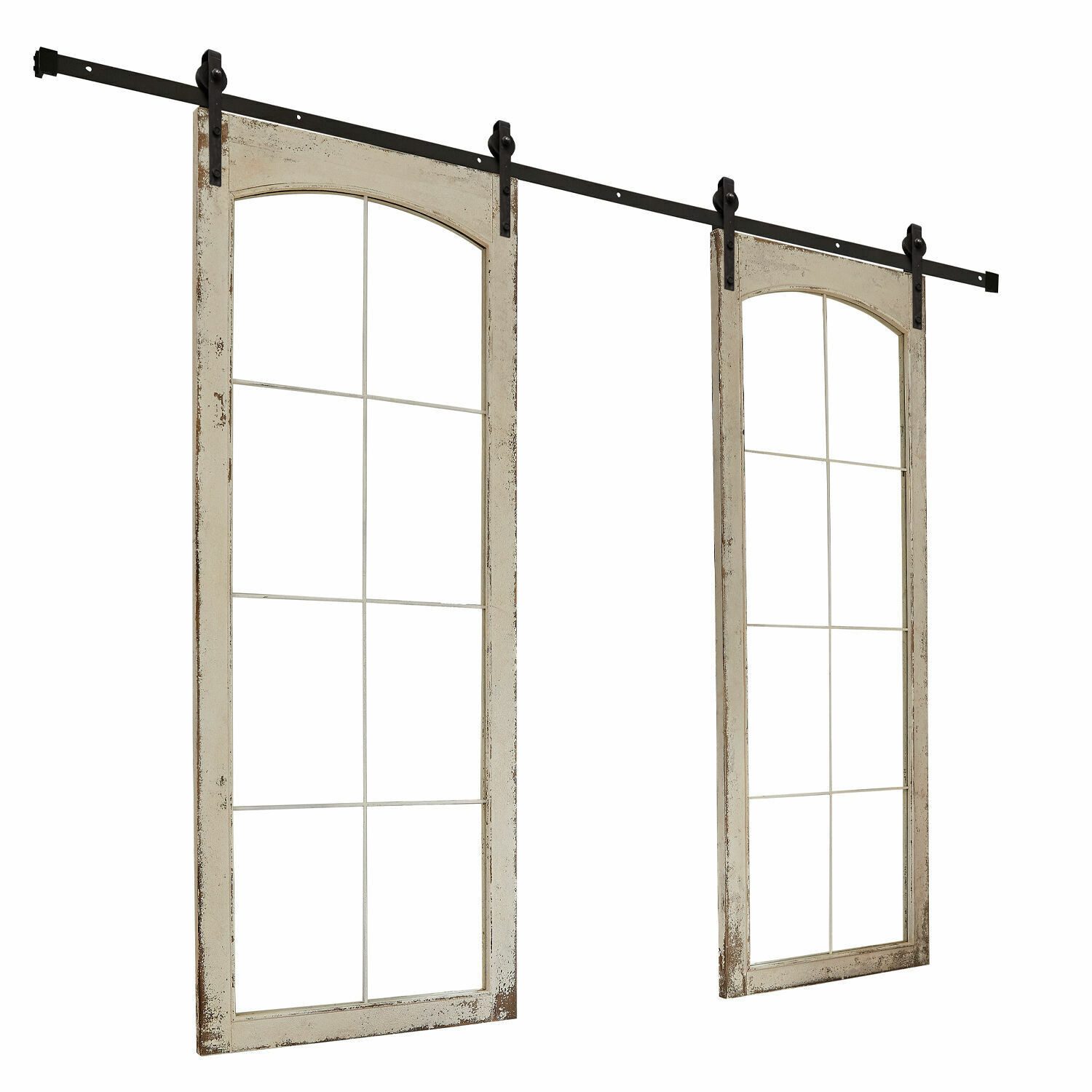 Mirabeau Schiebetür Doppelschiebetür Incles antikweiß/schwarz