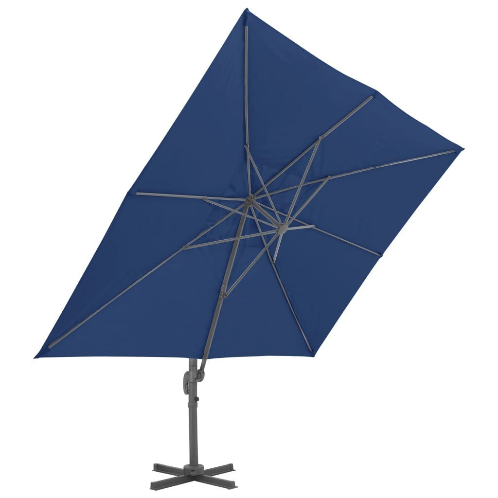 vidaXL Sonnenschirm Ampelschirm mit Aluminium-Mast 4x3 m Azurblau