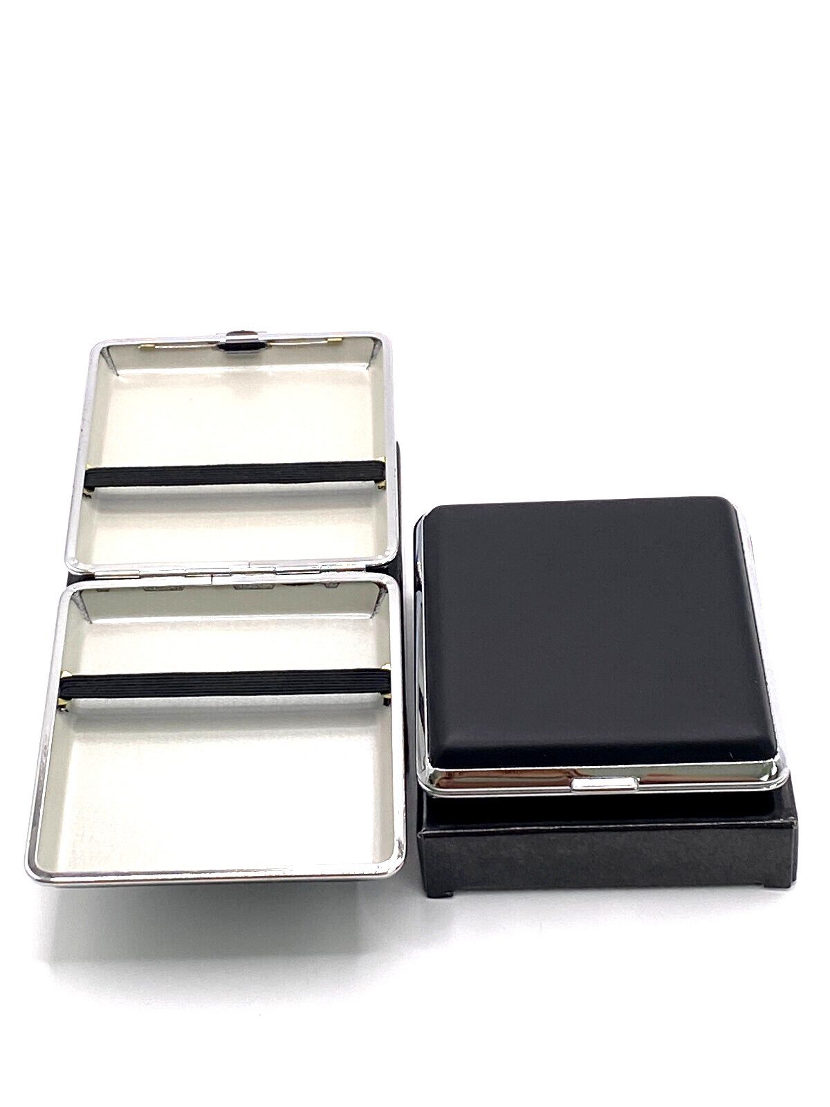 meytrade Bogenetui Etui in Lederoptik Zigarettenetui schwarz im 2er Set, im praktischen Doppelpack