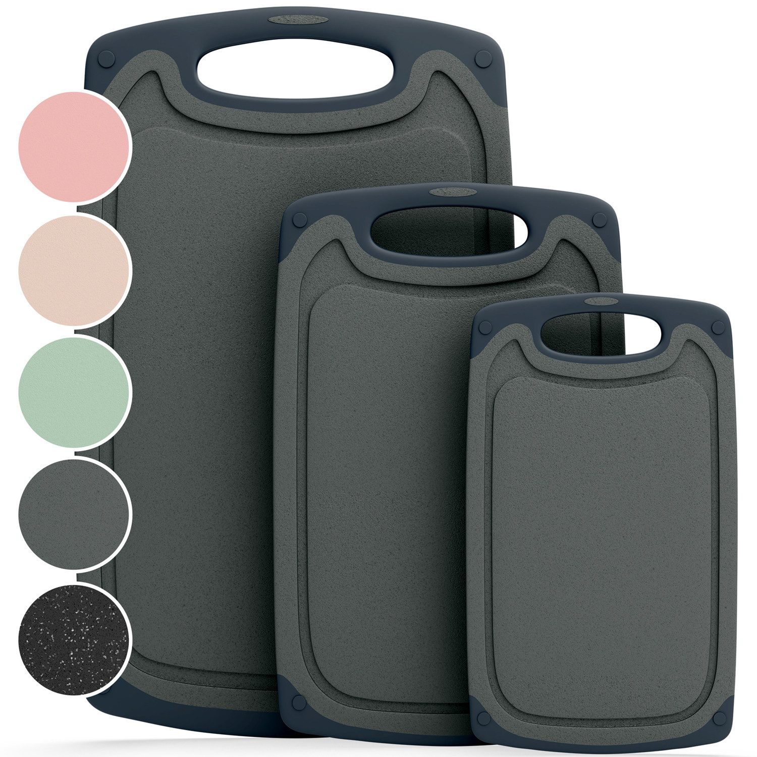 Blumtal Schneidebrett Frühstücksbrettchen Kunststoff, 2er-/3er-Set, verschiedene Größen, (3-St), Brettchen spülmaschinenfest Kunststoff BPA-frei