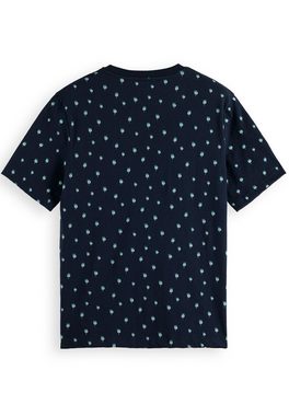 Scotch & Soda T-Shirt Shirt Kurzarmshirt mit R-Neck und All-Over-Muster (1-tlg)