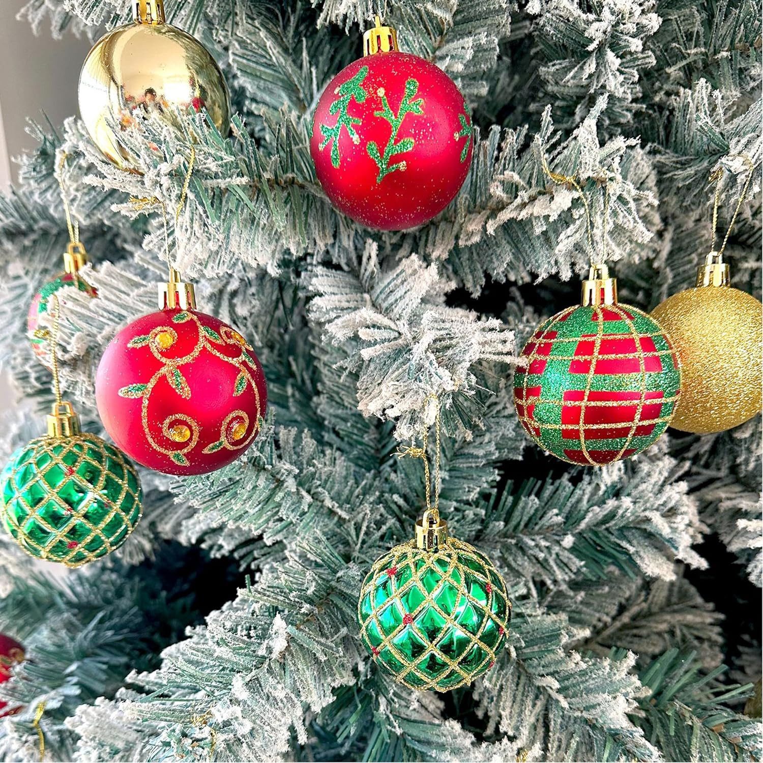 Coonoor Weihnachtsbaumkugel 30ct/ 60mm Weihnachtskugeln Ornamente, bruchsichere