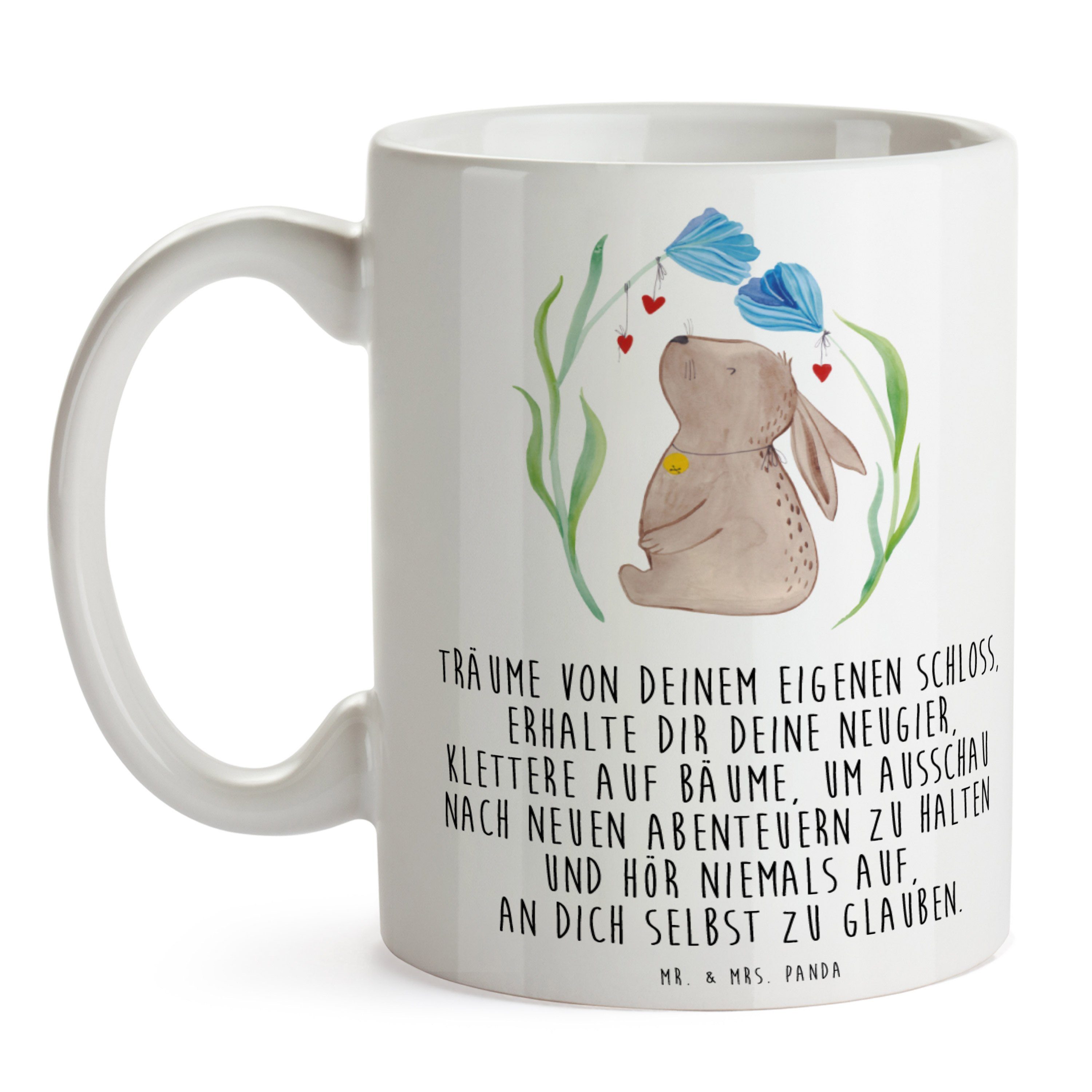 Mr. Taufgesc, Tasse Mrs. Hase Panda - Tasse, Kaffeetasse, Geschenk, - Weiß Keramik & Blume Osterhase,