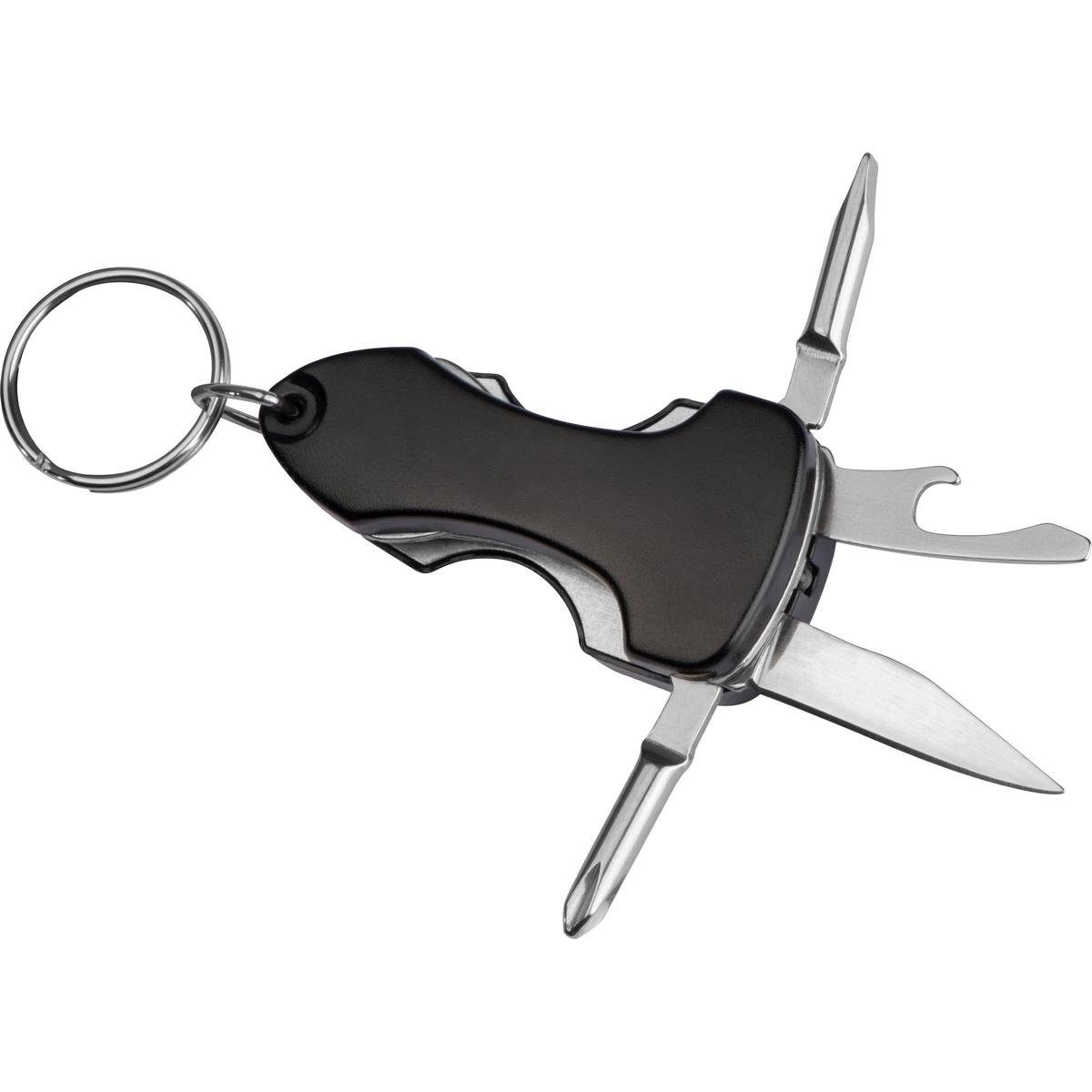 Livepac Office Schlüsselanhänger Multitool / mit LED und Schlüsselanhänger / Taschenmesser / Farbe: sch