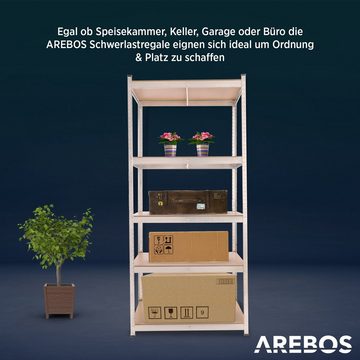 Arebos Schwerlastregal 200 x 90 x 45 cm 1000 kg Kelleregal Steckregal Lagerregal, Höhe 200 cm