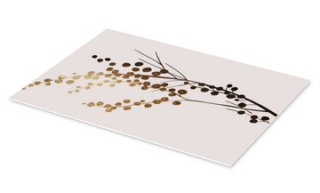 Posterlounge Forex-Bild KUBISTIKA, Golden Brench, Wohnzimmer Japandi Grafikdesign
