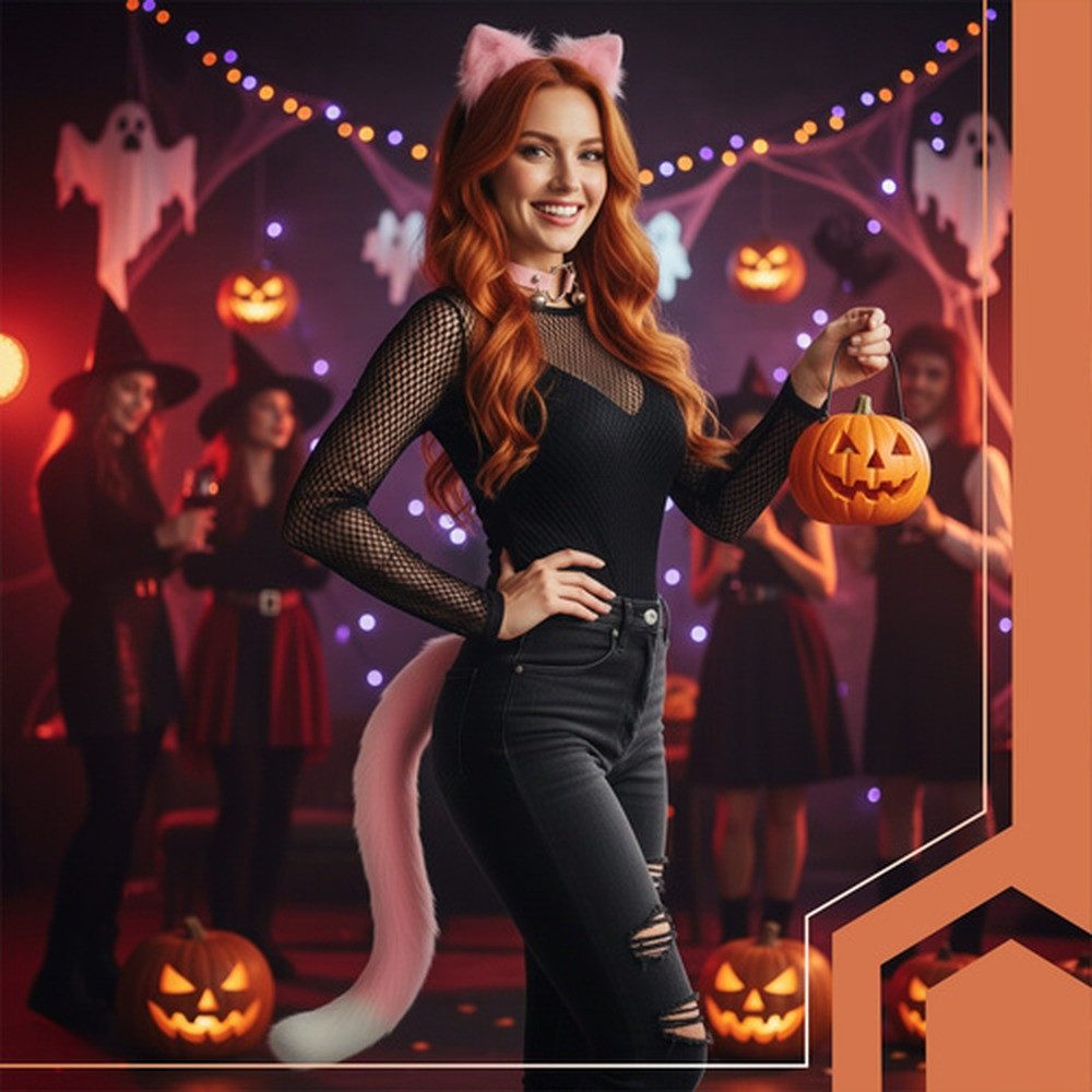 Ruhhy Kostüm Fuchskostüm 3-tlg. Katzenverkleidung, Angenehm anzufassen und komfortabel zu tragen
