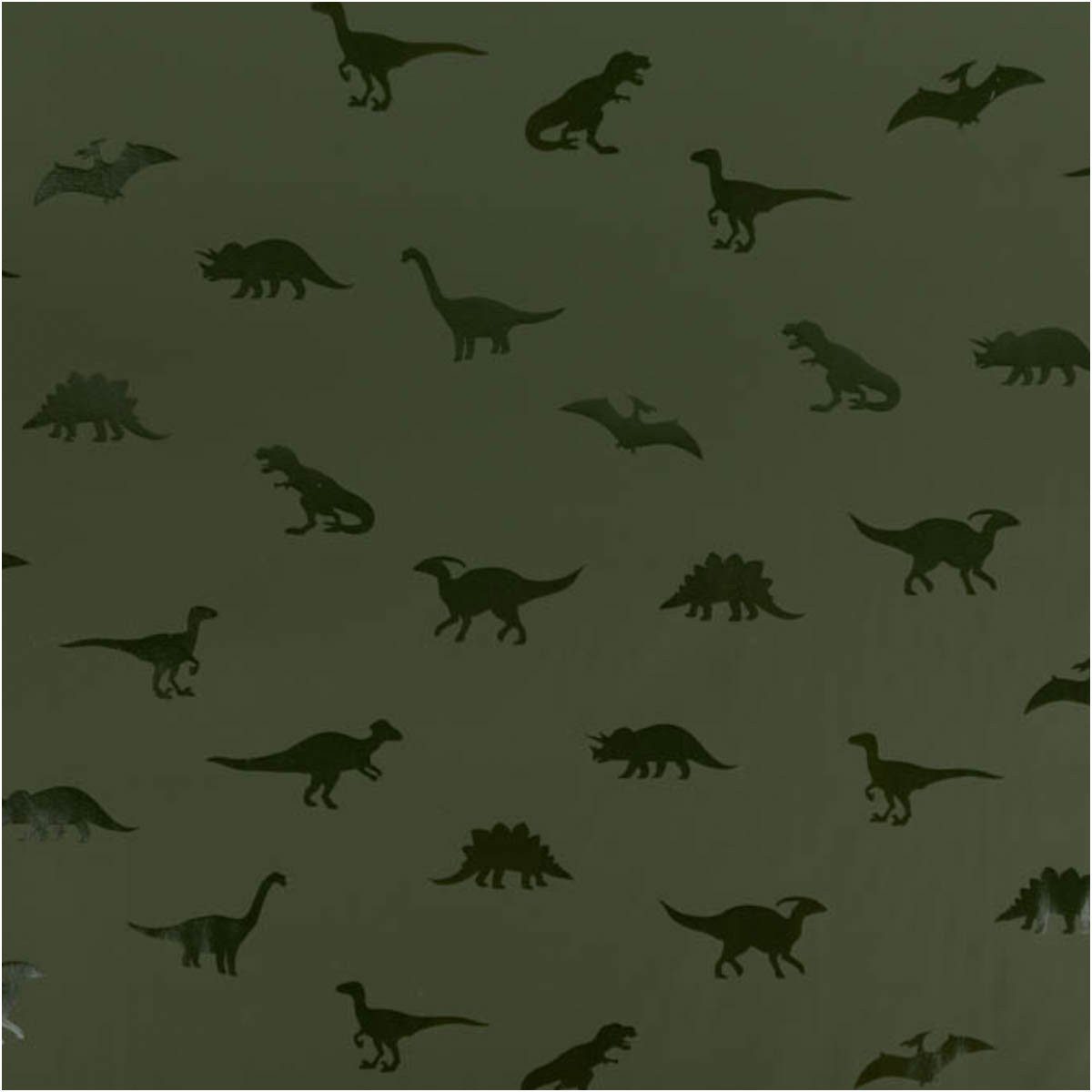 SCHÖNER LEBEN. Stoff Regenjackenstoff Meterware wasserdicht soft Dinosaurier grün 147cm, abwaschbar