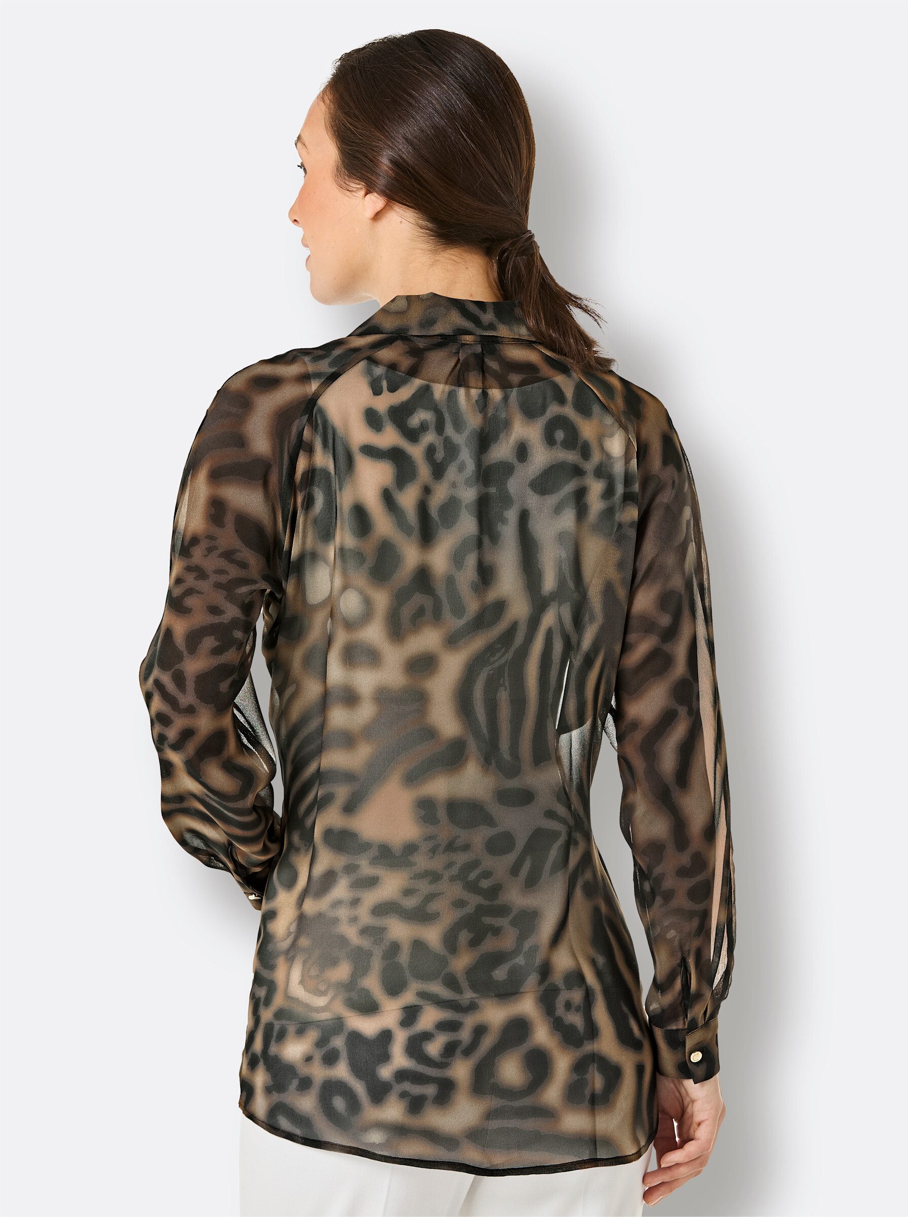 creation L Klassische Bluse Seiden-Longbluse Langarm