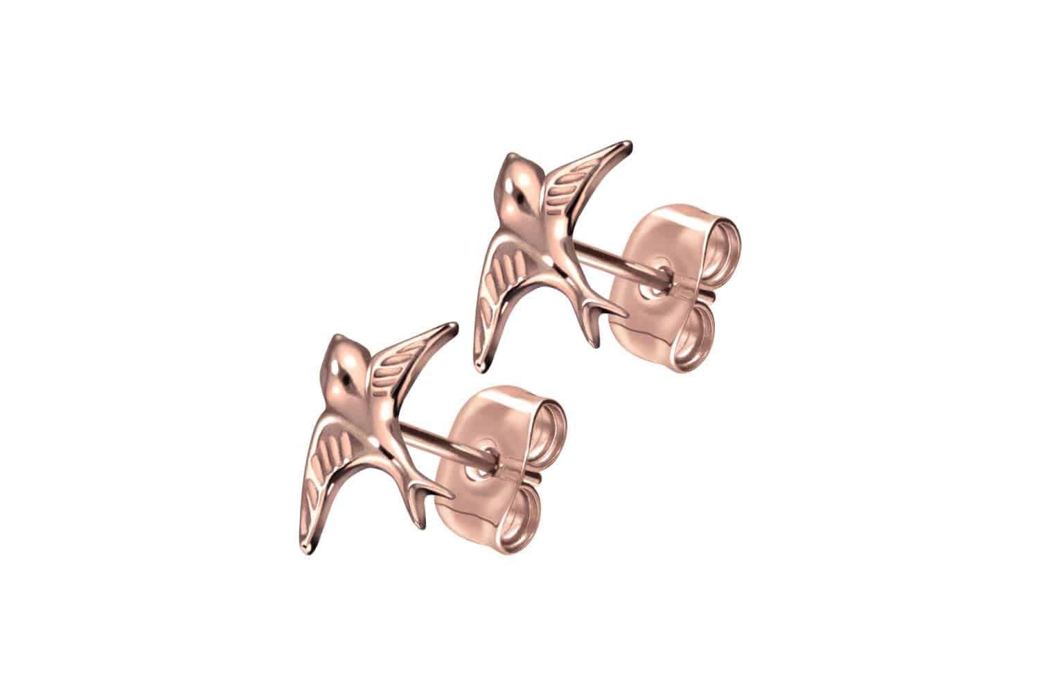 FILANGO Paar Ohrstecker Titan Ohrstecker SCHWALBE (Ohrstecker, 1-tlg)