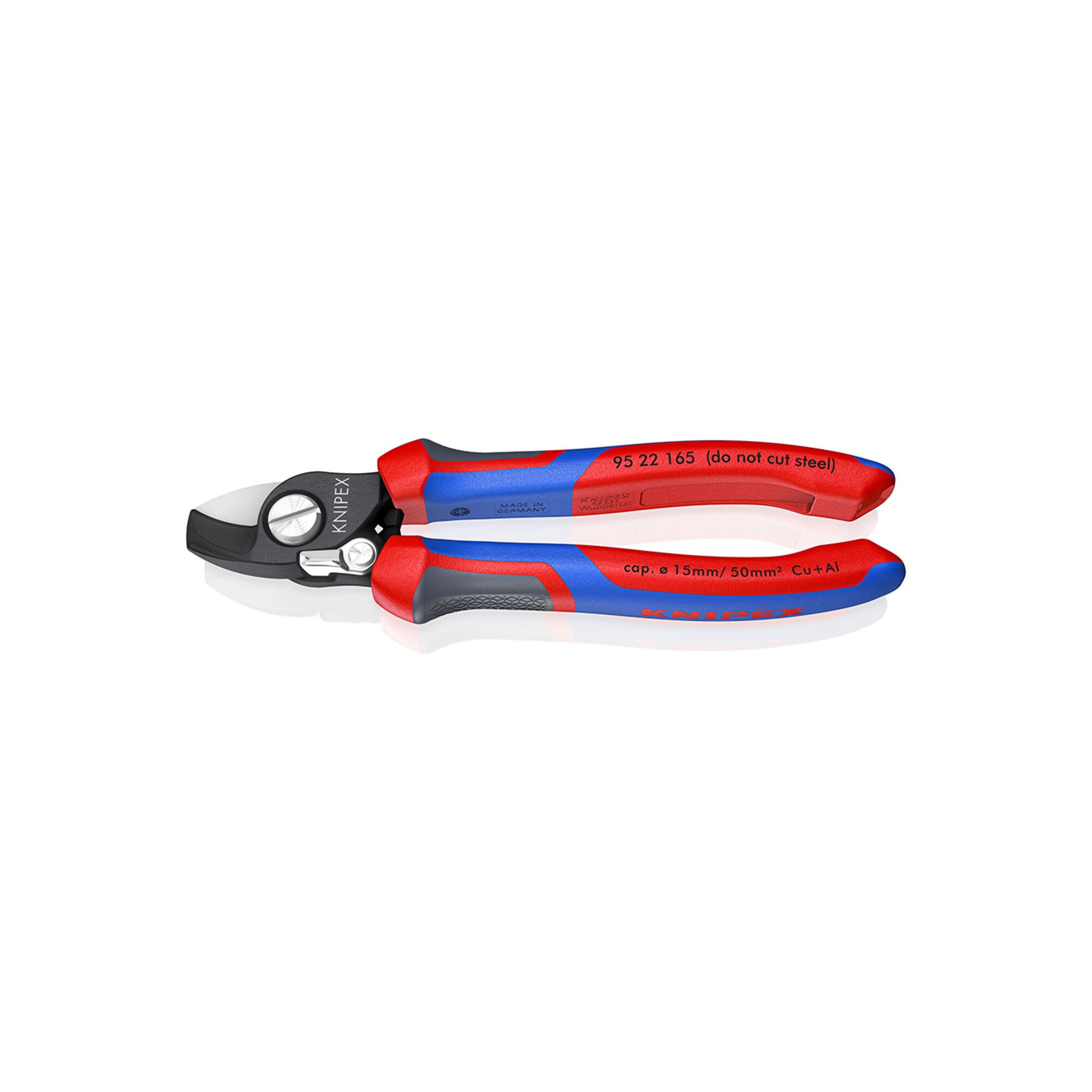 Knipex Kabelschere KNIPEX 95 22 165 Kabelschere mit Öffnungsfeder mit Comfort-Griffen brü