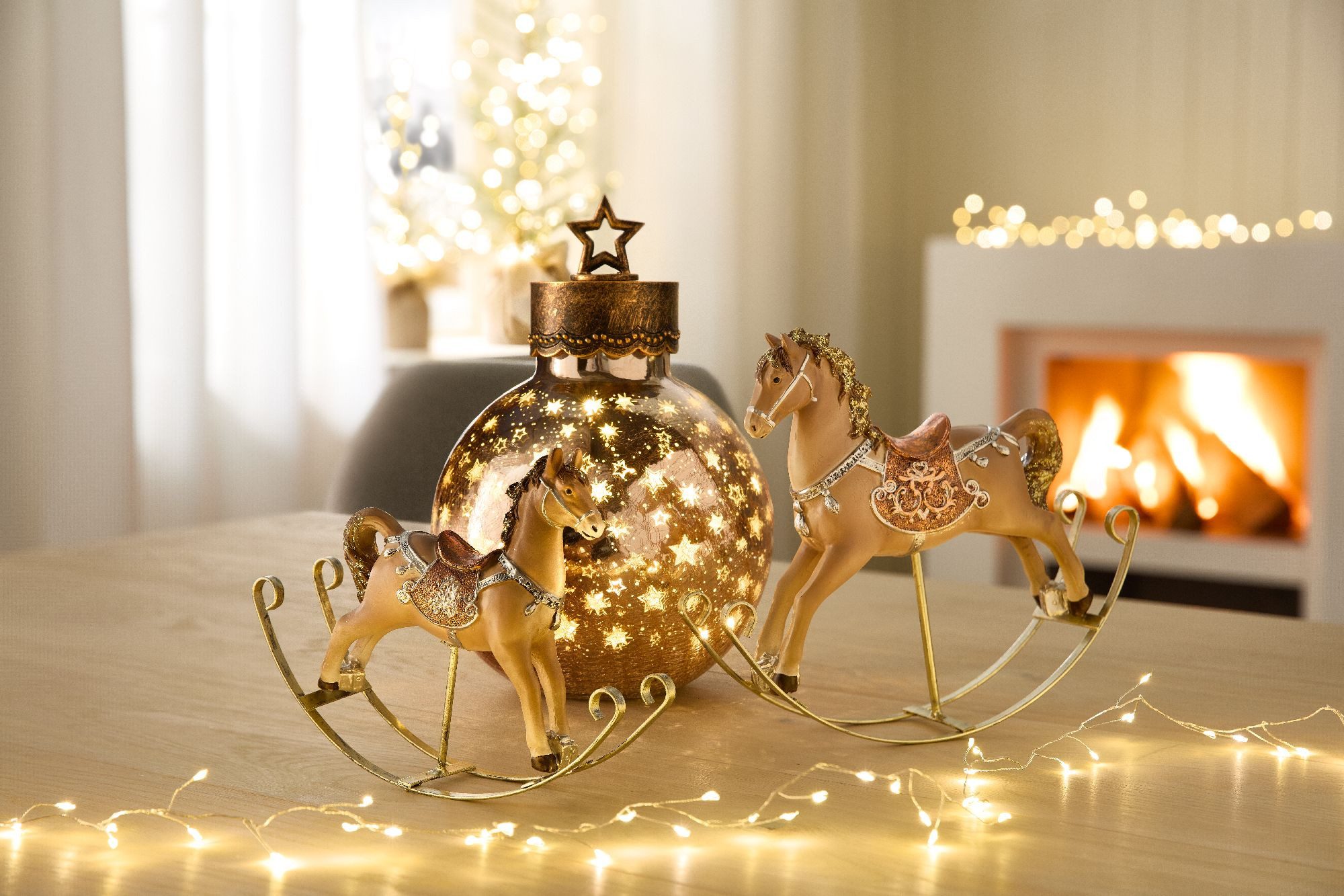 formano Dekokugel Sterne, Mit Timerfunktion, rosa, Motiv: Sterne