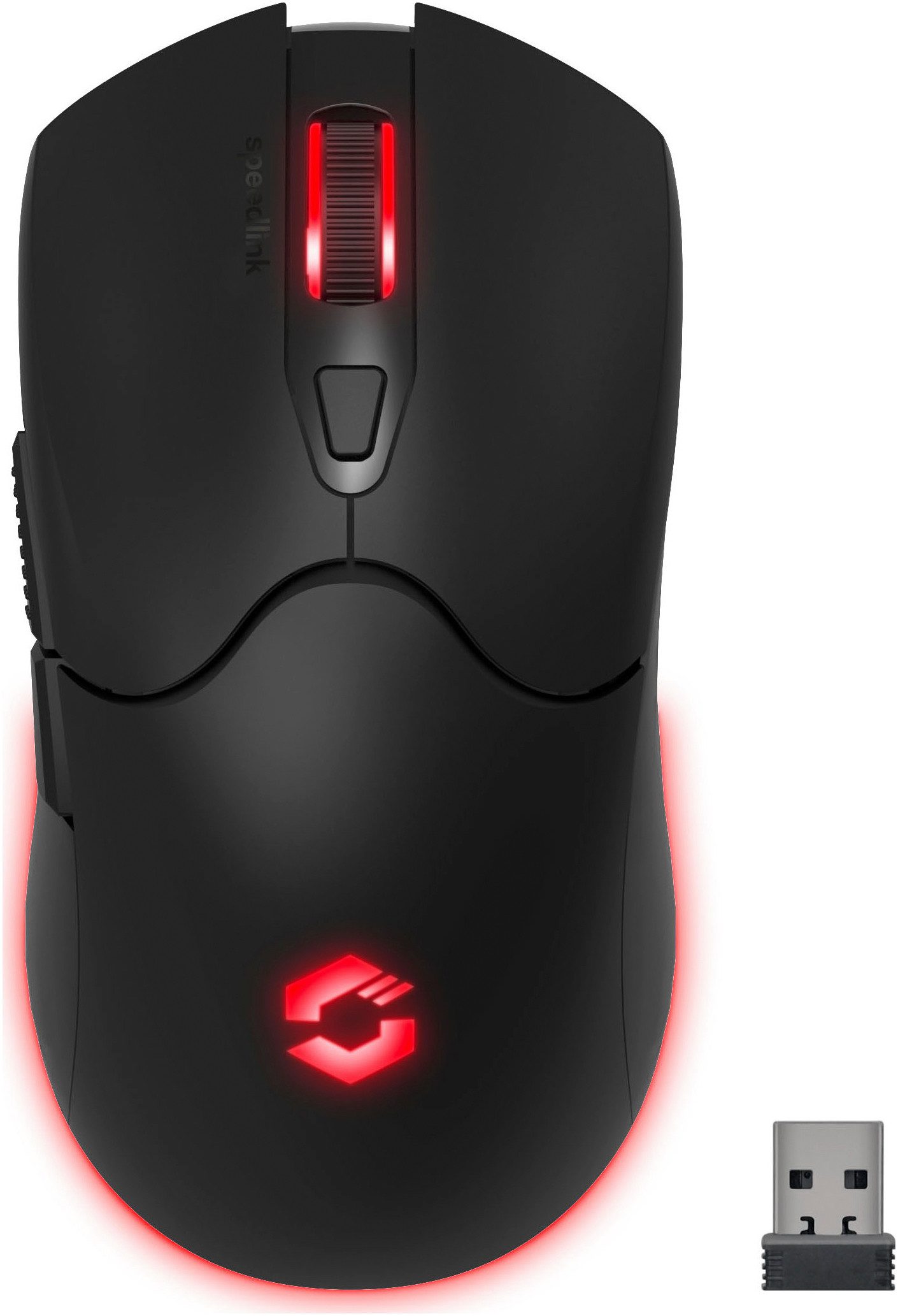 Speedlink VELOX Rechargeable RGB, PC Maus kabellos mit Akku wiederaufladbar Gaming-Maus (Funk, 4800dpi, programmierbar, USB Nano Empfänger, RGB LED Beleuchtung)