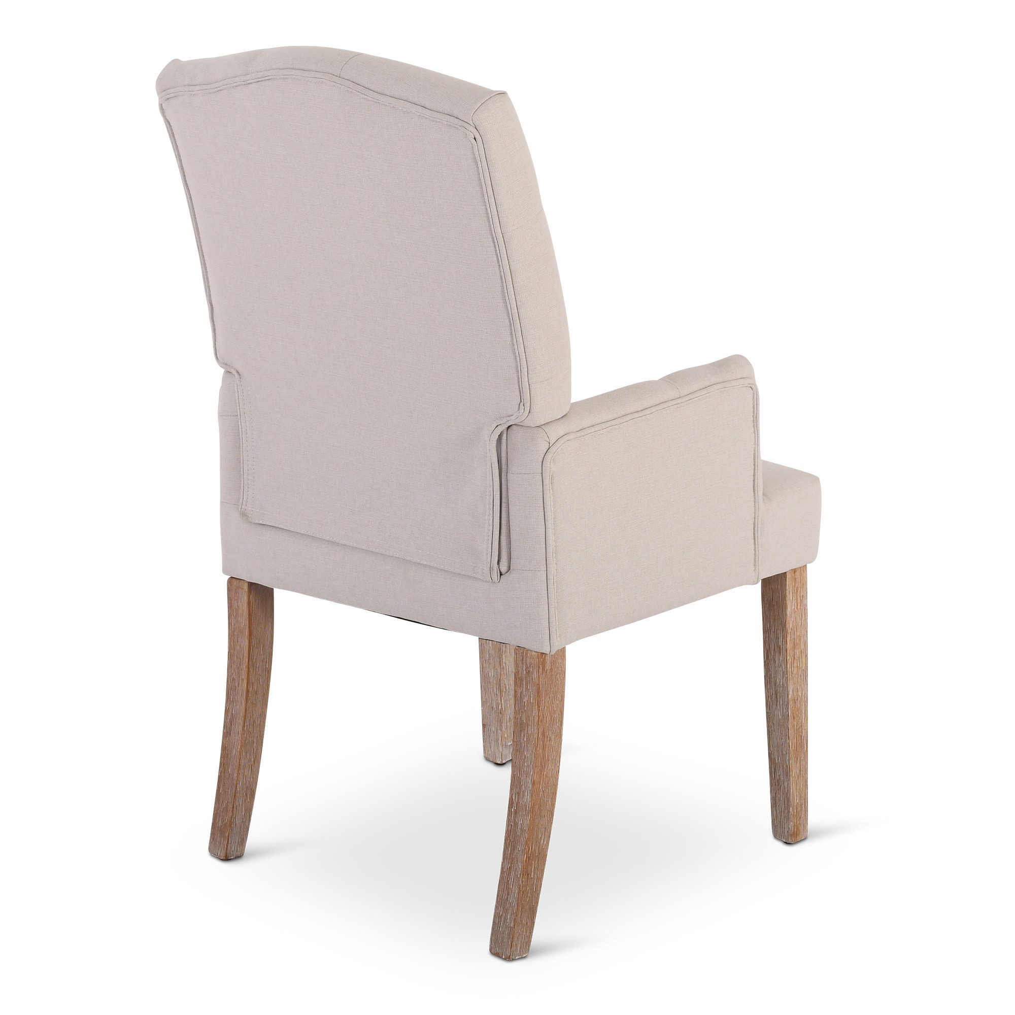 Raburg Esszimmerstuhl Polsterstuhl mit Armlehnen, Chesterfield-Design, Beine Holz, Victoria, eleganter Küchenstuhl im Landhausstil, Steppung, Belastbarkeit 110 kg