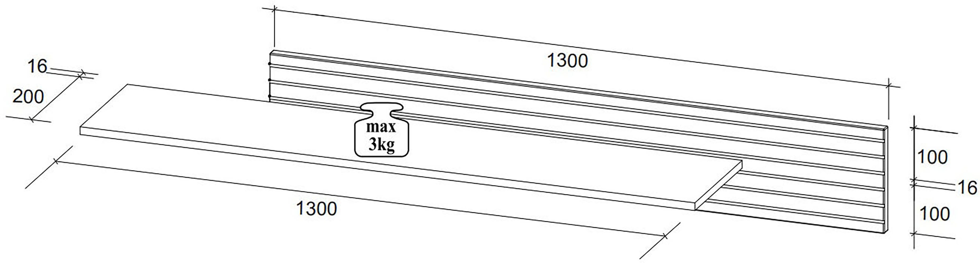 Innostyle Wohnwand Ina Wohnwand, 340x185x44 cm (B/H/T), (7-St)