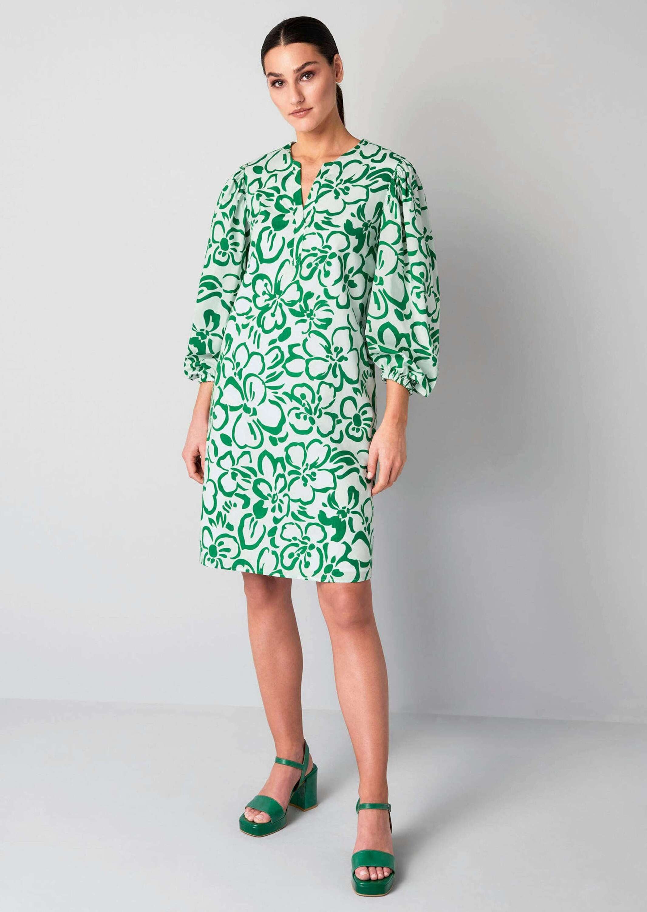 Midikleid Kleid mit leichtem Ballonärmel