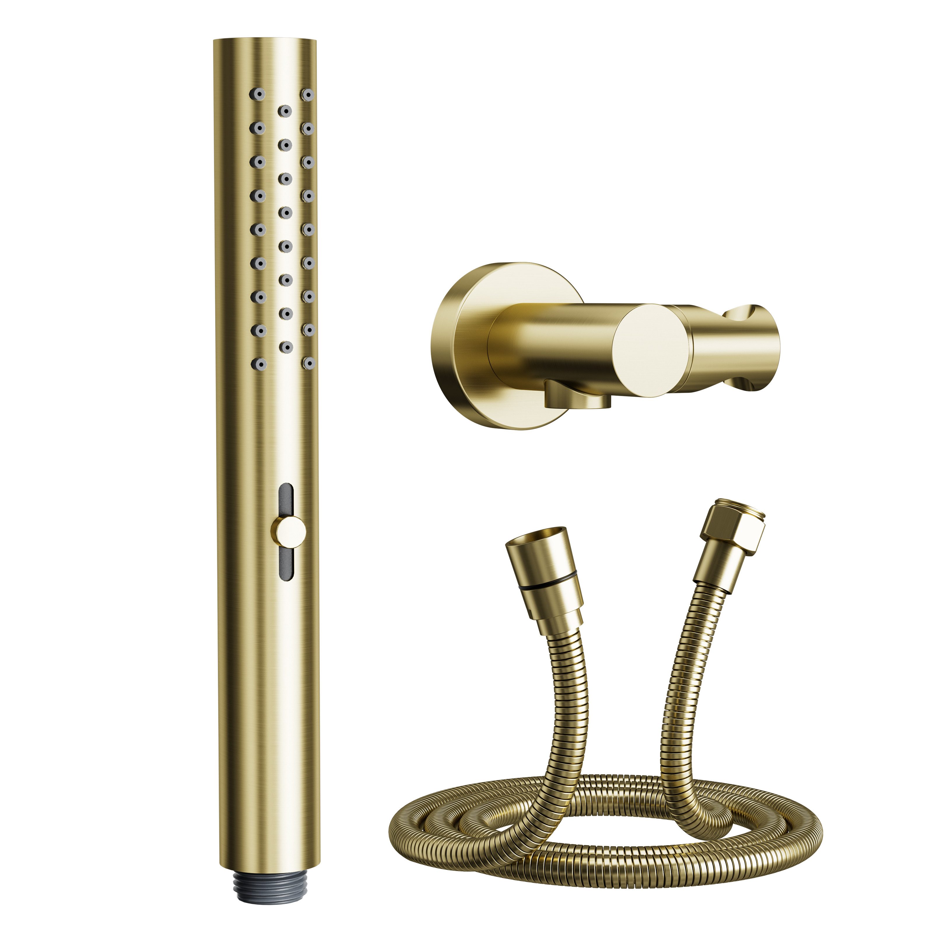 Oihpaw Handbrause mit Schlauch & Halterung – 2 Modi, Edelstahl, (1-tlg), Runder Handbrausekopf, Pflegeleichte Silikondüse