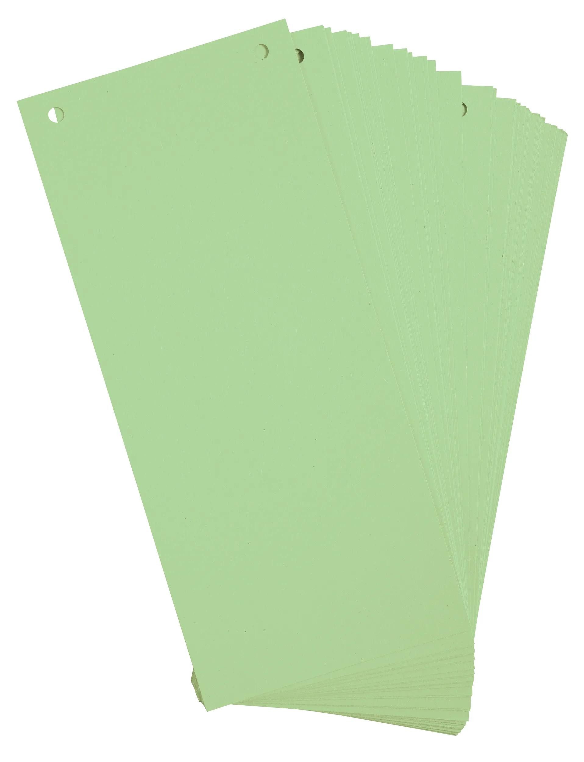 EXACOMPTA Aktenordner 12x Pack 100 Trennstreifen 2-fach gelocht Karton 105x240mm Grün 13345B, Register