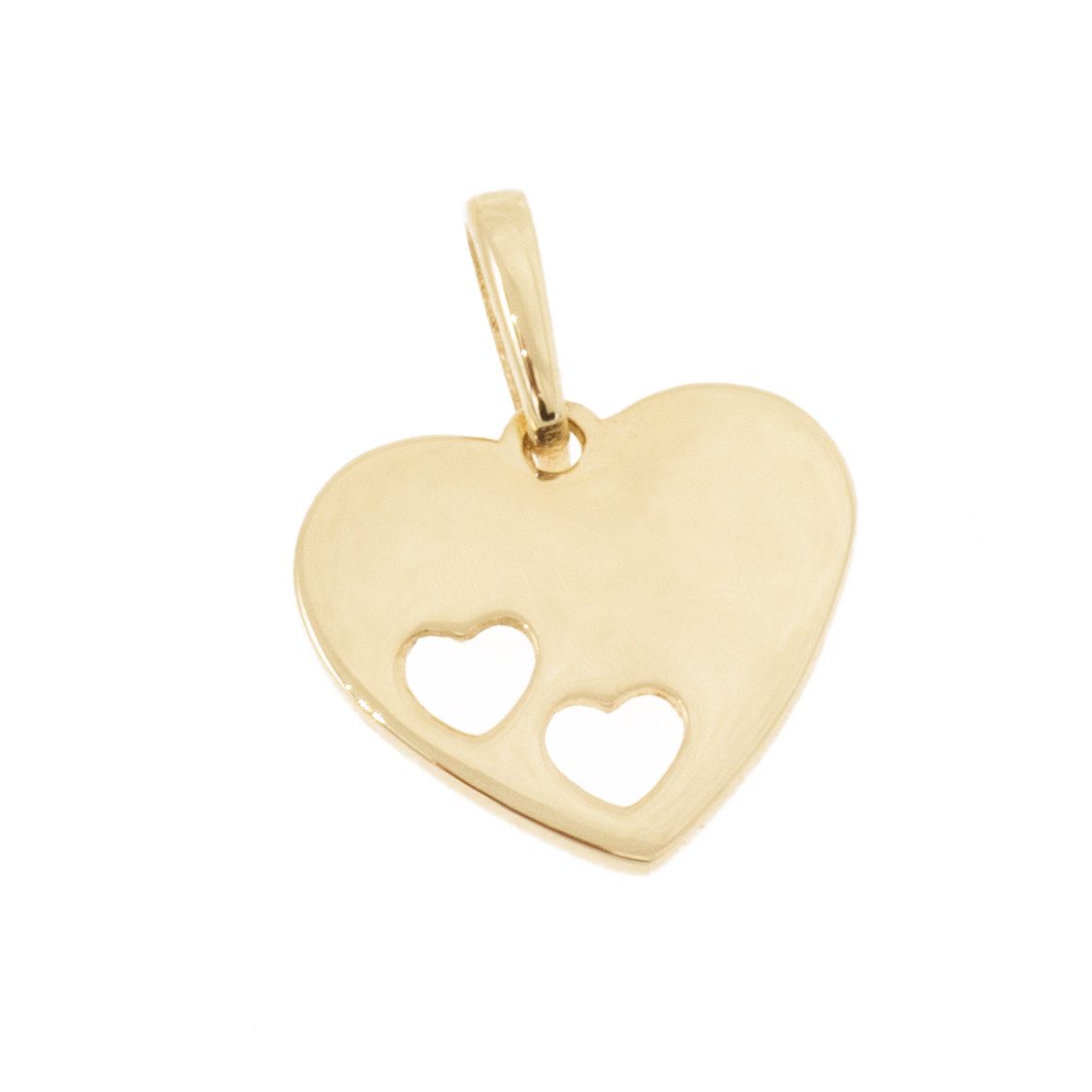 Herzanhänger Anhänger Herz aus 585 Gold 14 Karat, Breite 1 cm