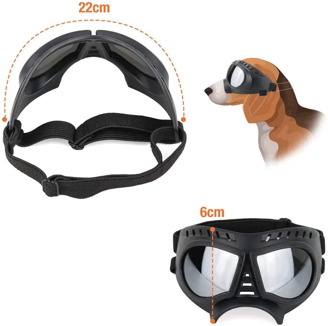 Schutzhundschutzhund-Sonnenbrillen for mittlere und große Hunde Hund Sonnenbrille Haustierhundgläser Uv Color : Black, Size : One size 