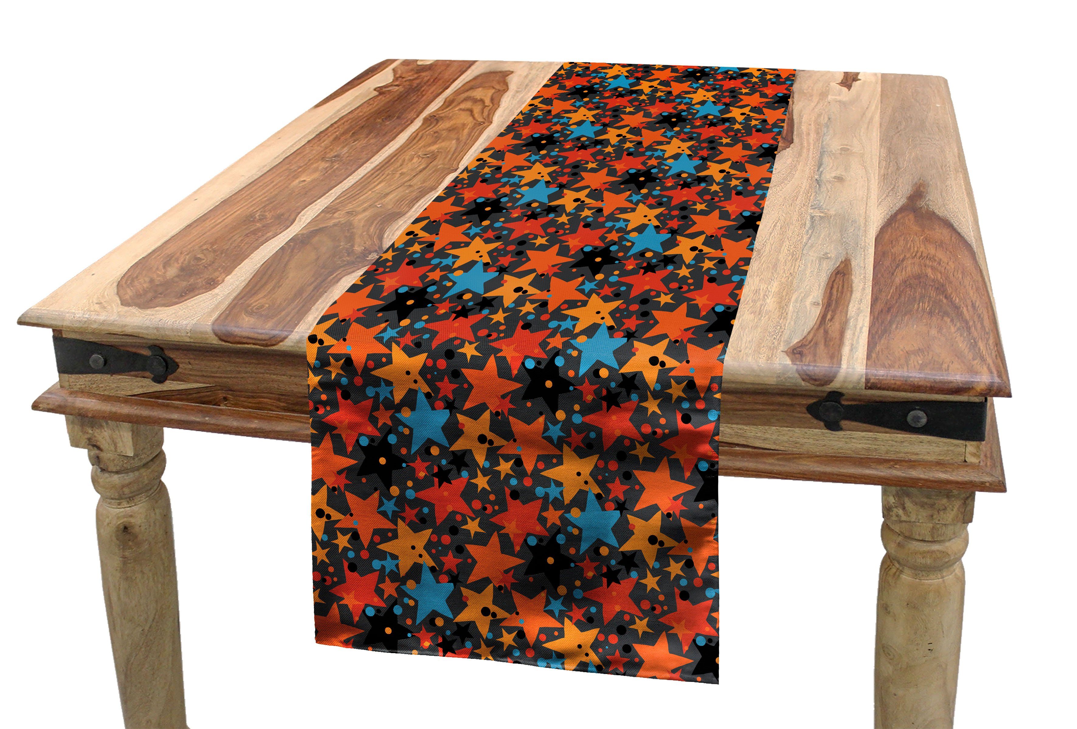 Tischläufer, Geometrisch Sternen Tischläufer Esszimmer Küche Abakuhaus mit Dekorativer Rechteckiger Dots