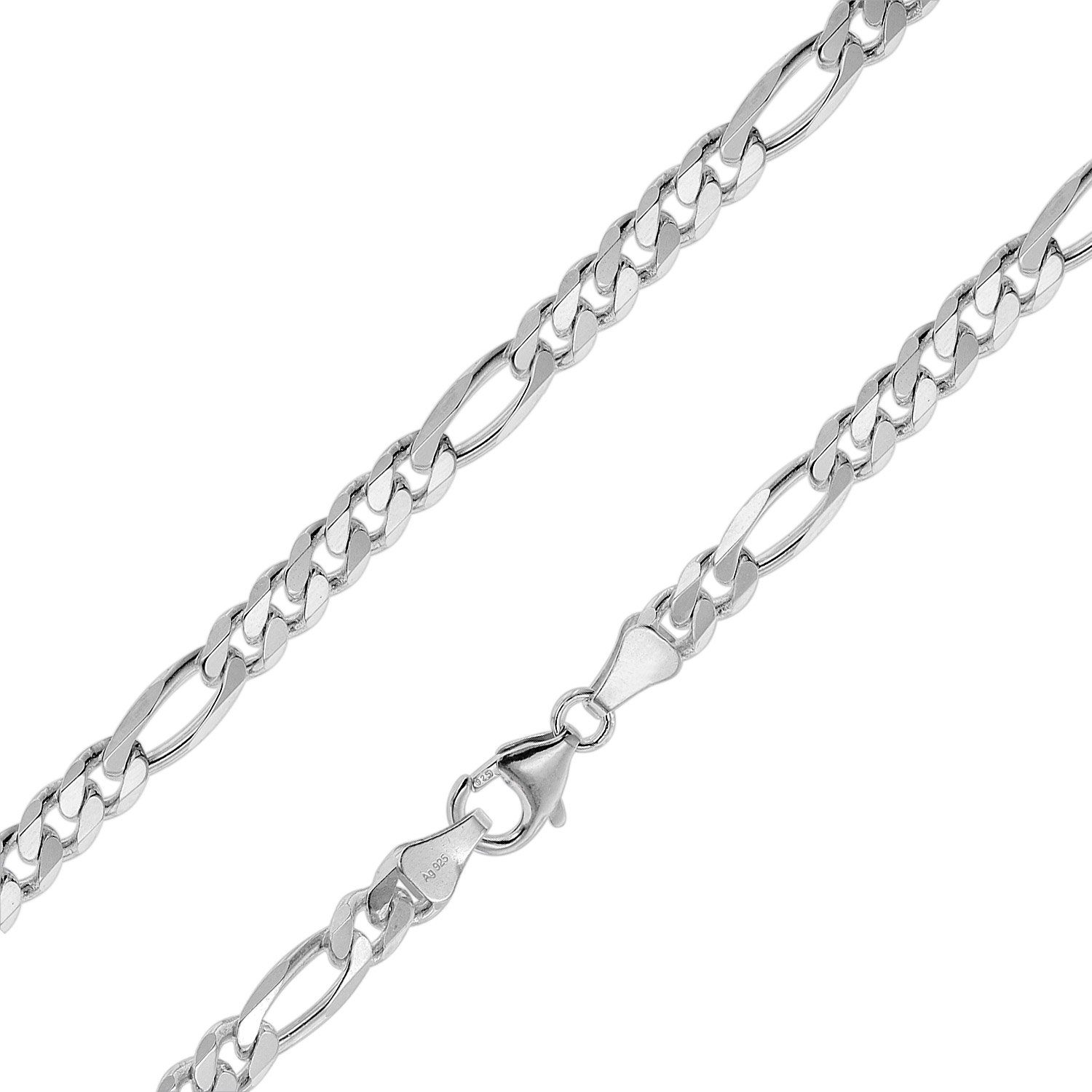 trendor Gliederarmband Silber Herren-Figaro Breite 5,3 mm