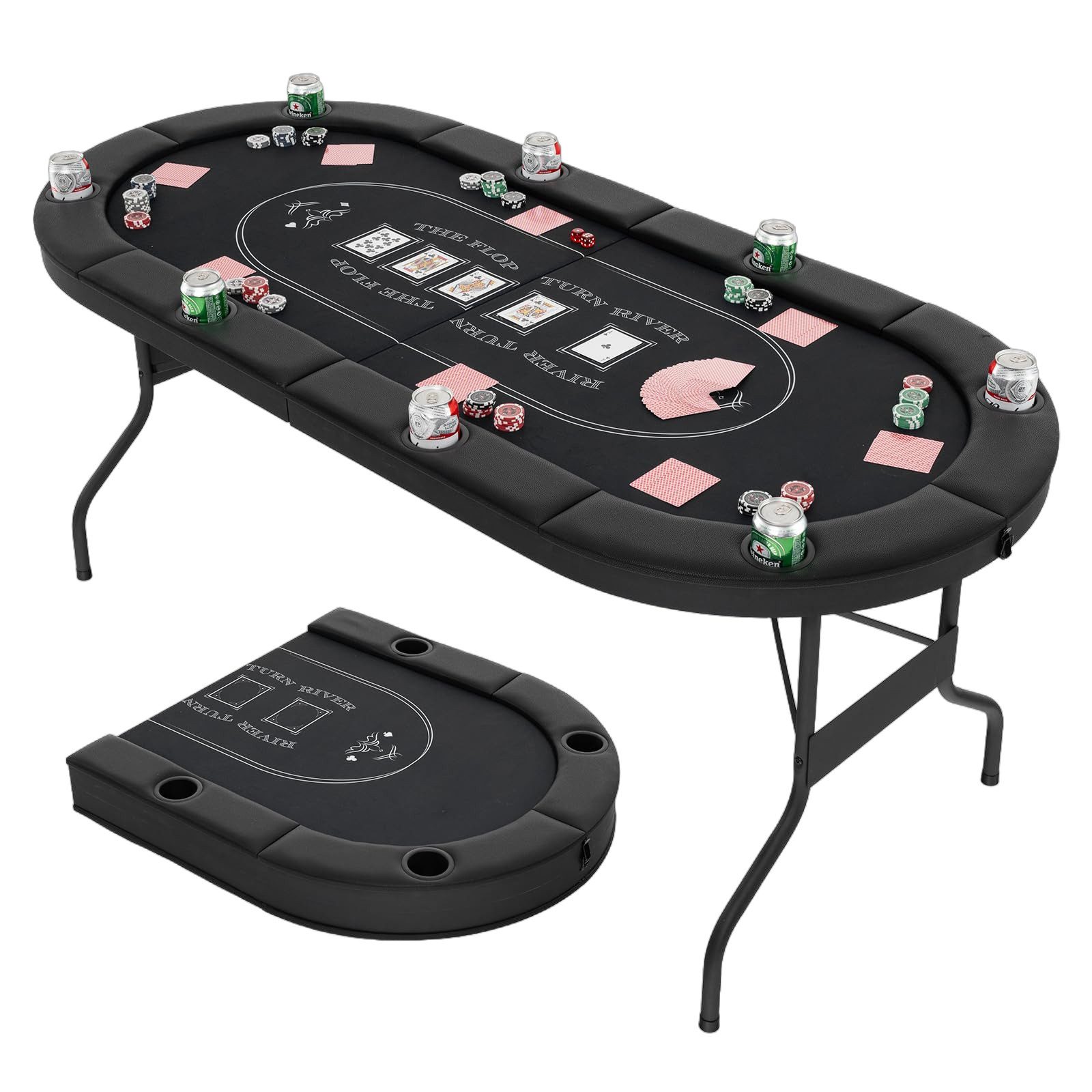 COSTWAY Spieltisch, Pokertisch, klappbar 182 x günstig online kaufen
