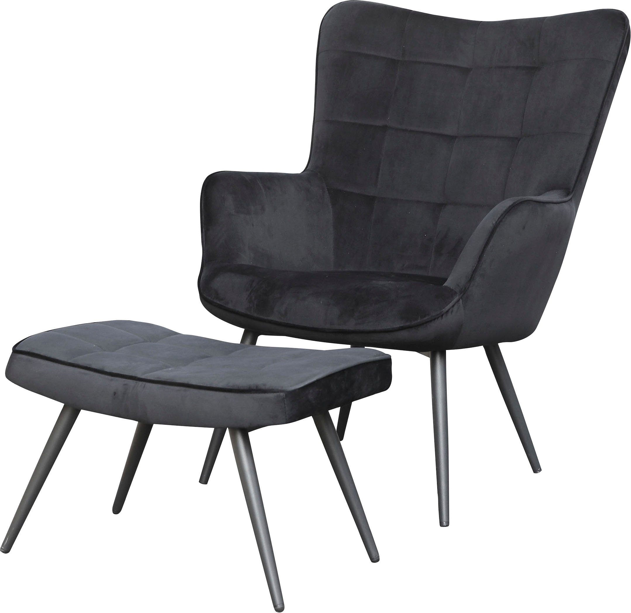 Cord, ohne schwarz oder (1-St), Webstoff mit Samt Uta Hocker, byLIVING schwarz | oder in Sessel wahlweise