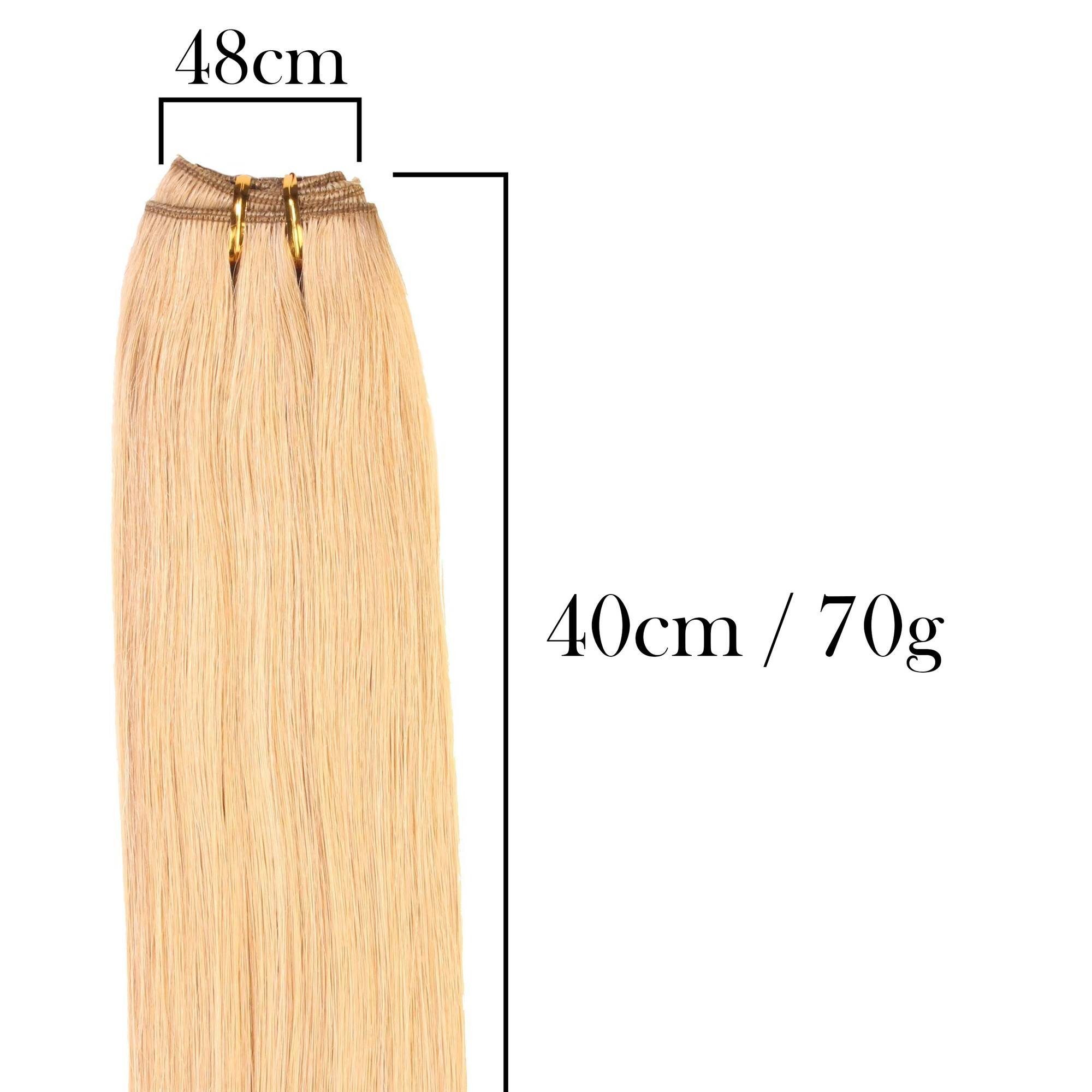#6/0 40cm Echthaartresse Dunkelblond Echthaar-Extension hair2heart Premium