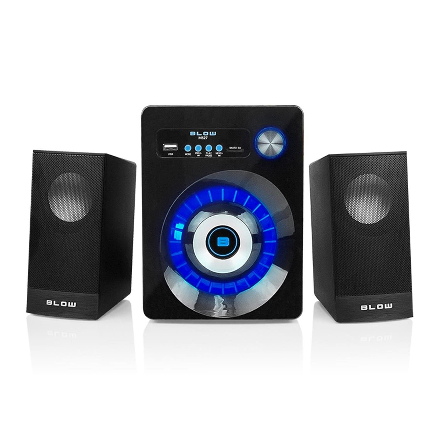 BLOW MS-27 2.1 Soundsystem (Bluetooth, 16 W, AUX, USB, MicroSD, FM-Radio, Lautstärkeregelung)
