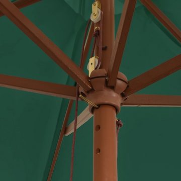 furnicato Sonnenschirm mit Holzmast Grün 299x240 cm