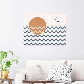 Posterlounge Wandfolie TAlex, Tag am Meer, Badezimmer Boho Illustration