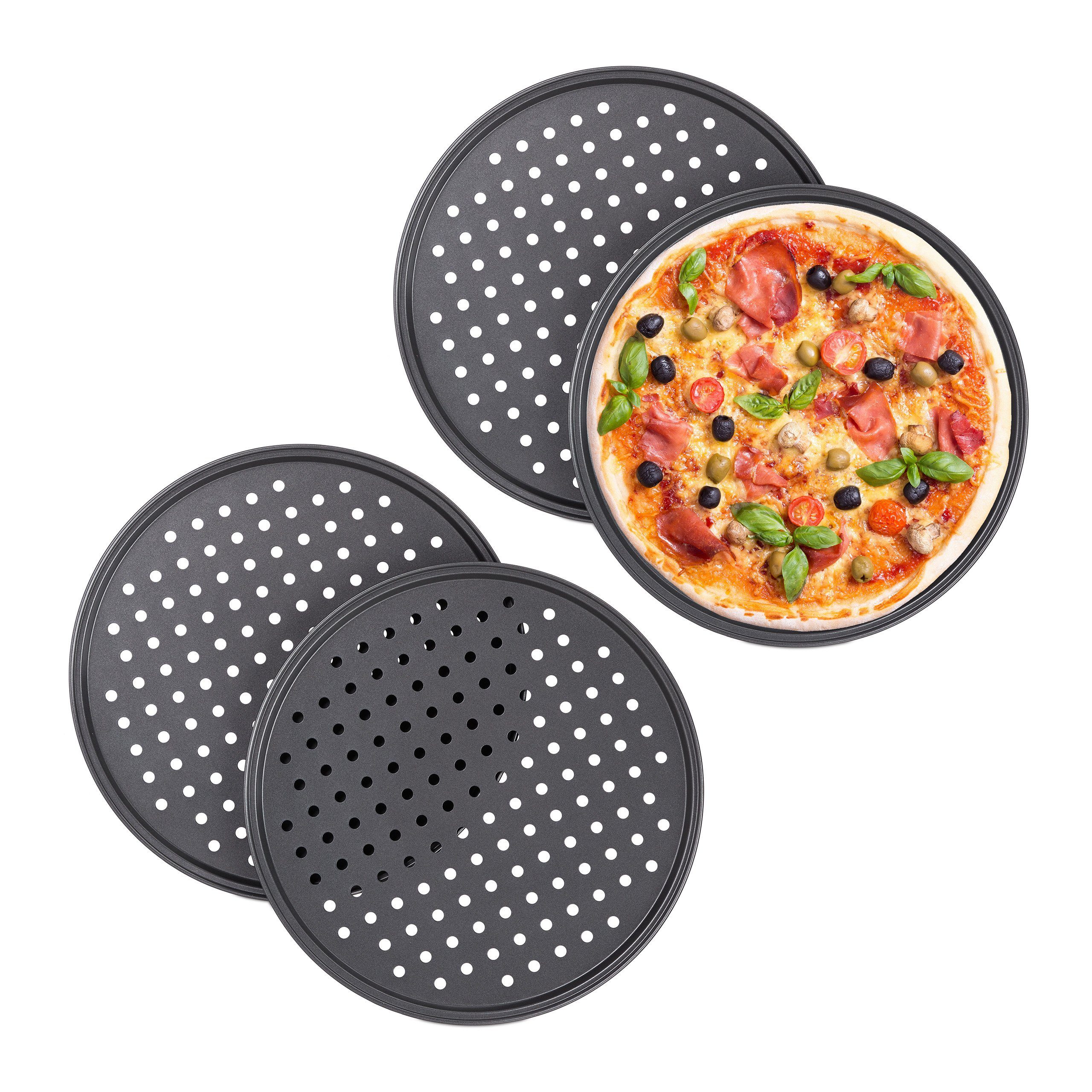 Pizzablech 4 x Pizzablech rund