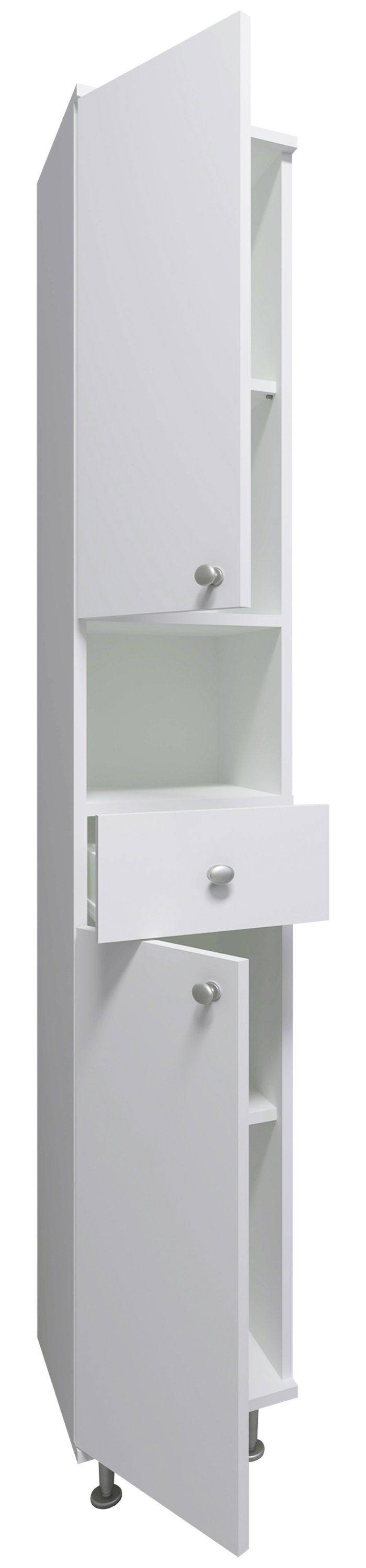 VCM Hochschrank Badmöbel Hochschrank Badschrank Schublade Nilosi