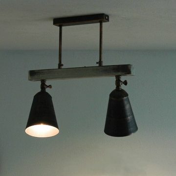 Licht-Erlebnisse Deckenstrahler ALEJO, ohne Leuchtmittel, Deckenstrahler Metall Holz Grün Schwarz Spot Wohnzimmer Lampe