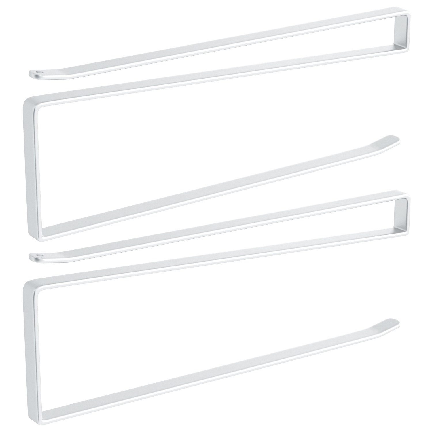 Intirilife Küchenrollenhalter, (2x Papierrollenhalterung in Weiß - Z-Form, 2-St), Platzsparende Steckalterung für Papierrollen und weitere Gegenstände