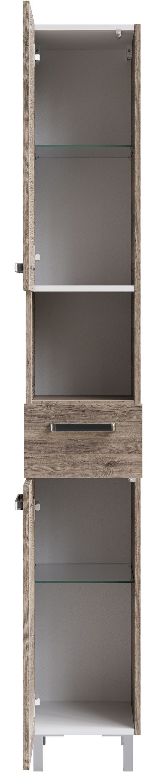 Saphir Hochschrank mit 2 Einlegeböden und inkl. Türdämpfer